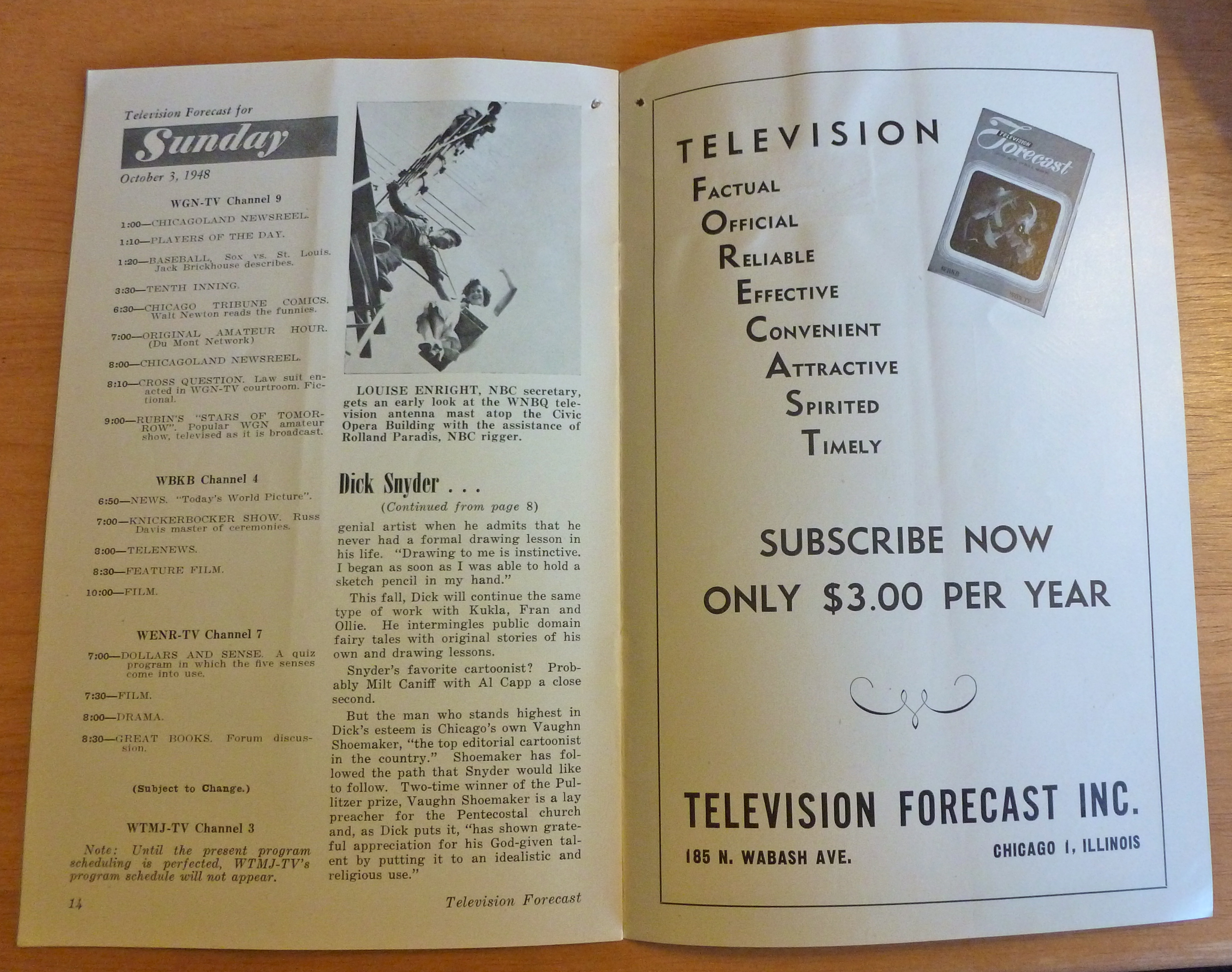 1948 Chicago Television Forecast Vol.1-#21 Mac