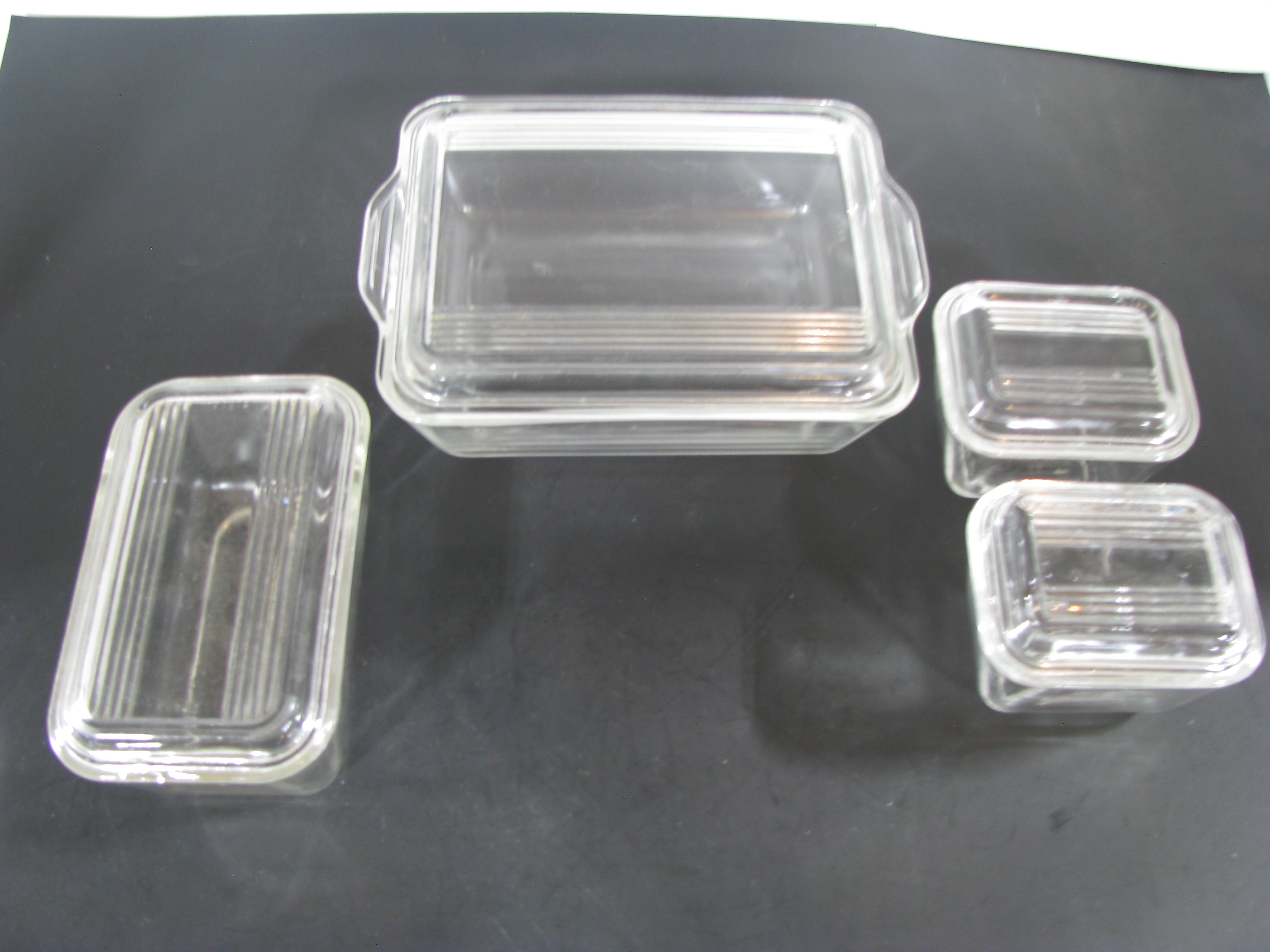 Vintage Pyrex Clear Glass Refrigerator 8-Piece Set