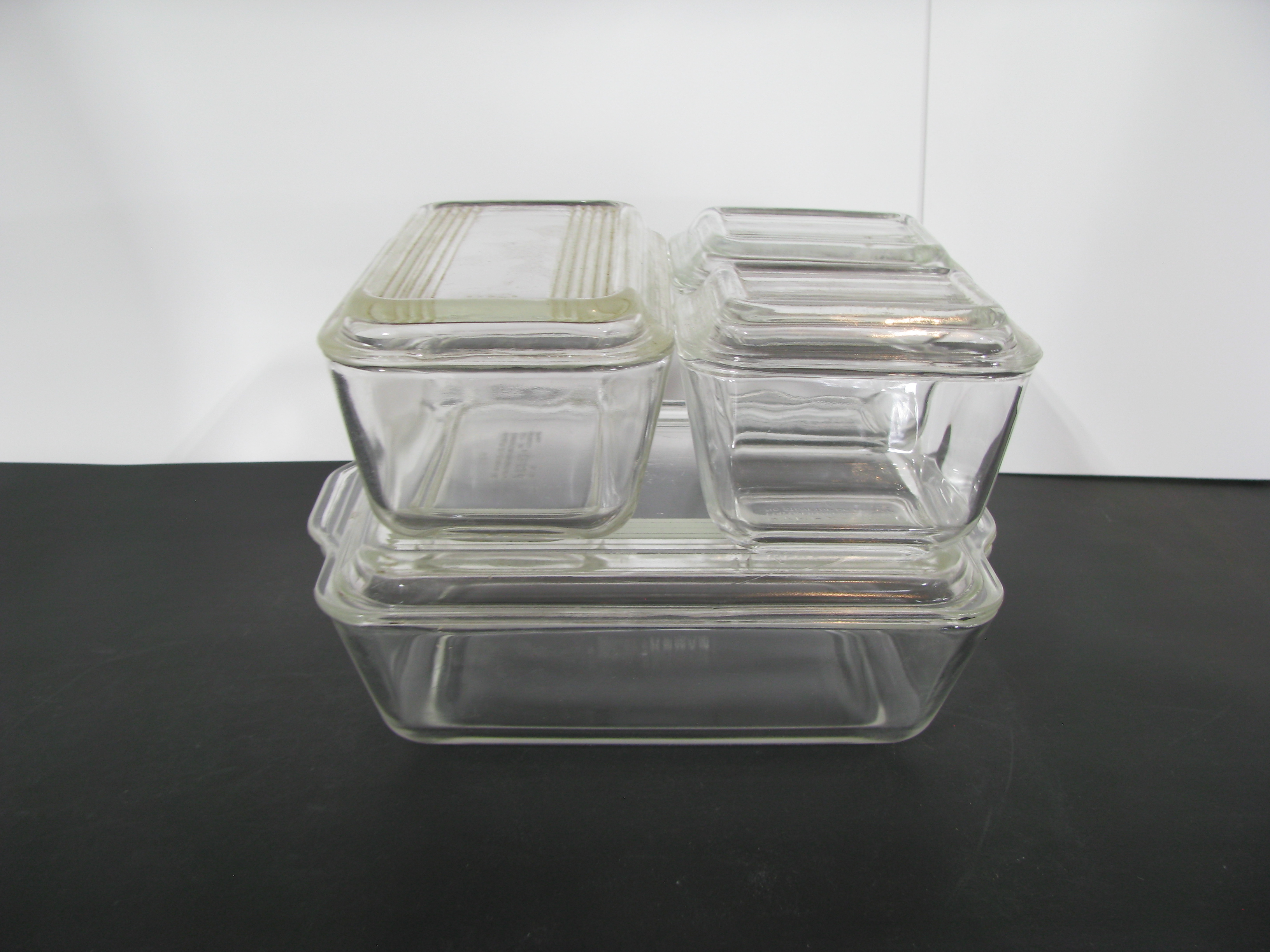 Vintage Pyrex Clear Glass Refrigerator 8-Piece Set