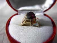 14K Gold 2 ct Rhodonite Garnet Ring