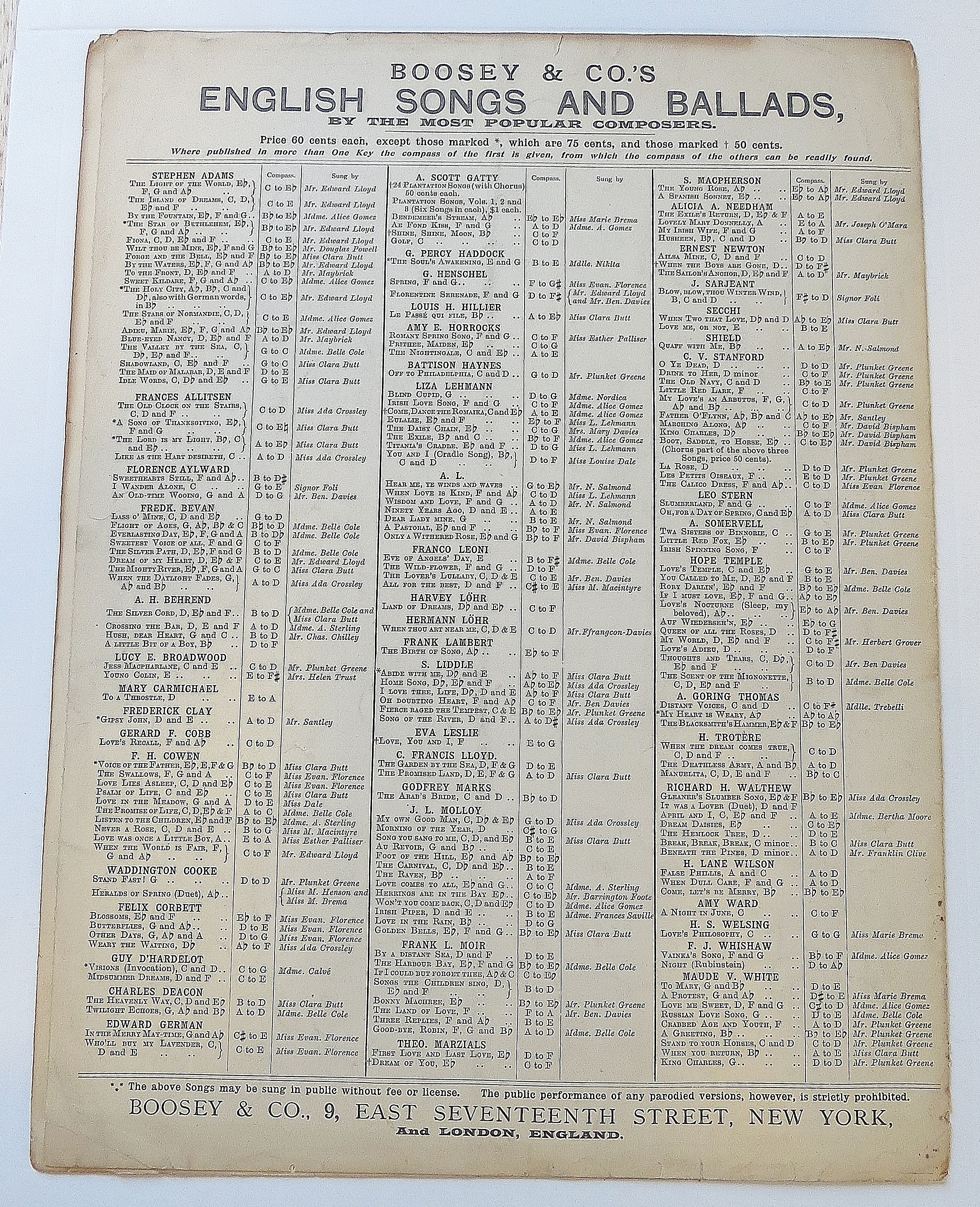 1896 Who'll Buy My Lavender Sheet Music By Ed German