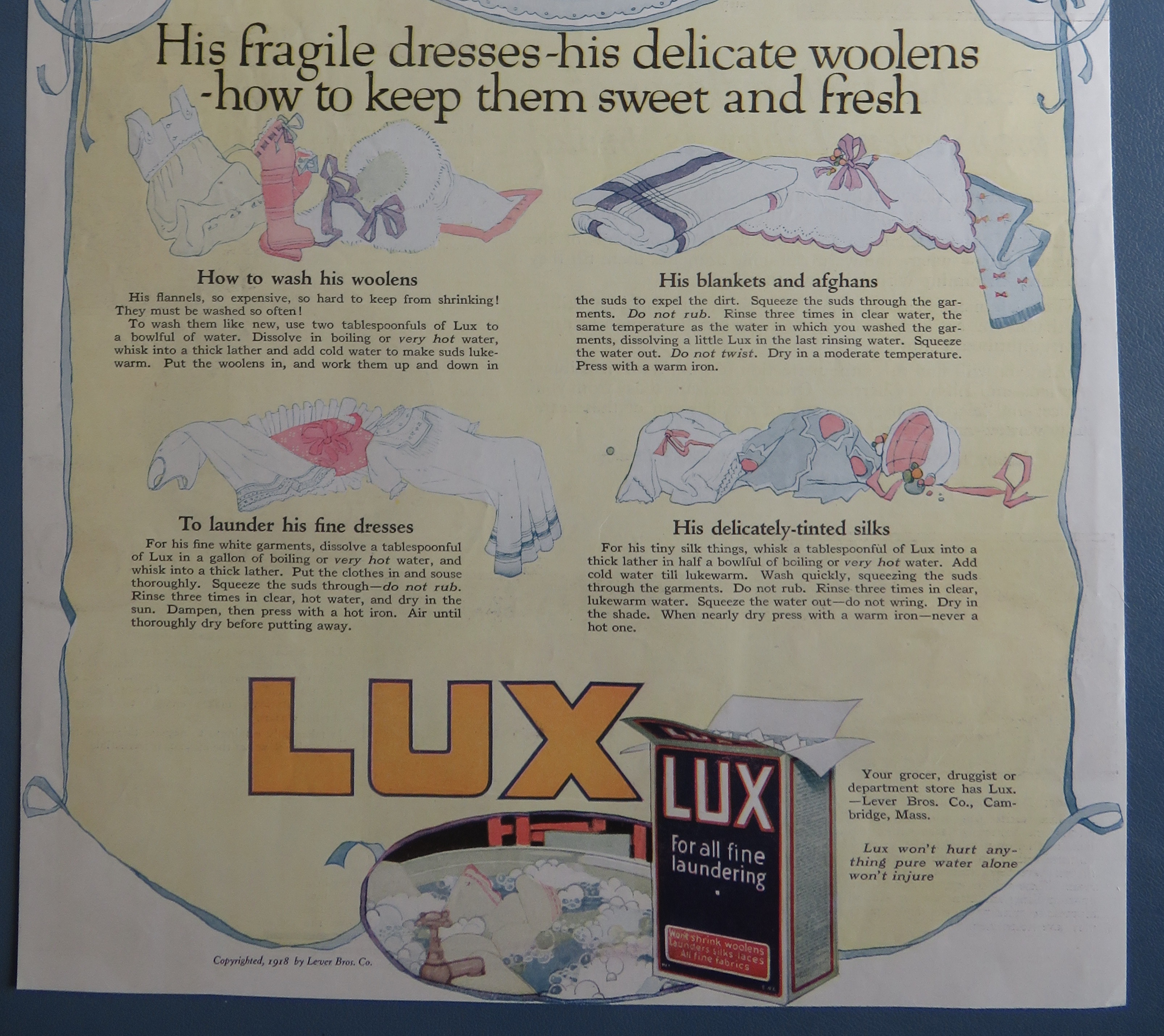 1918 Lux Soap with Baby In Shirt & Diaper