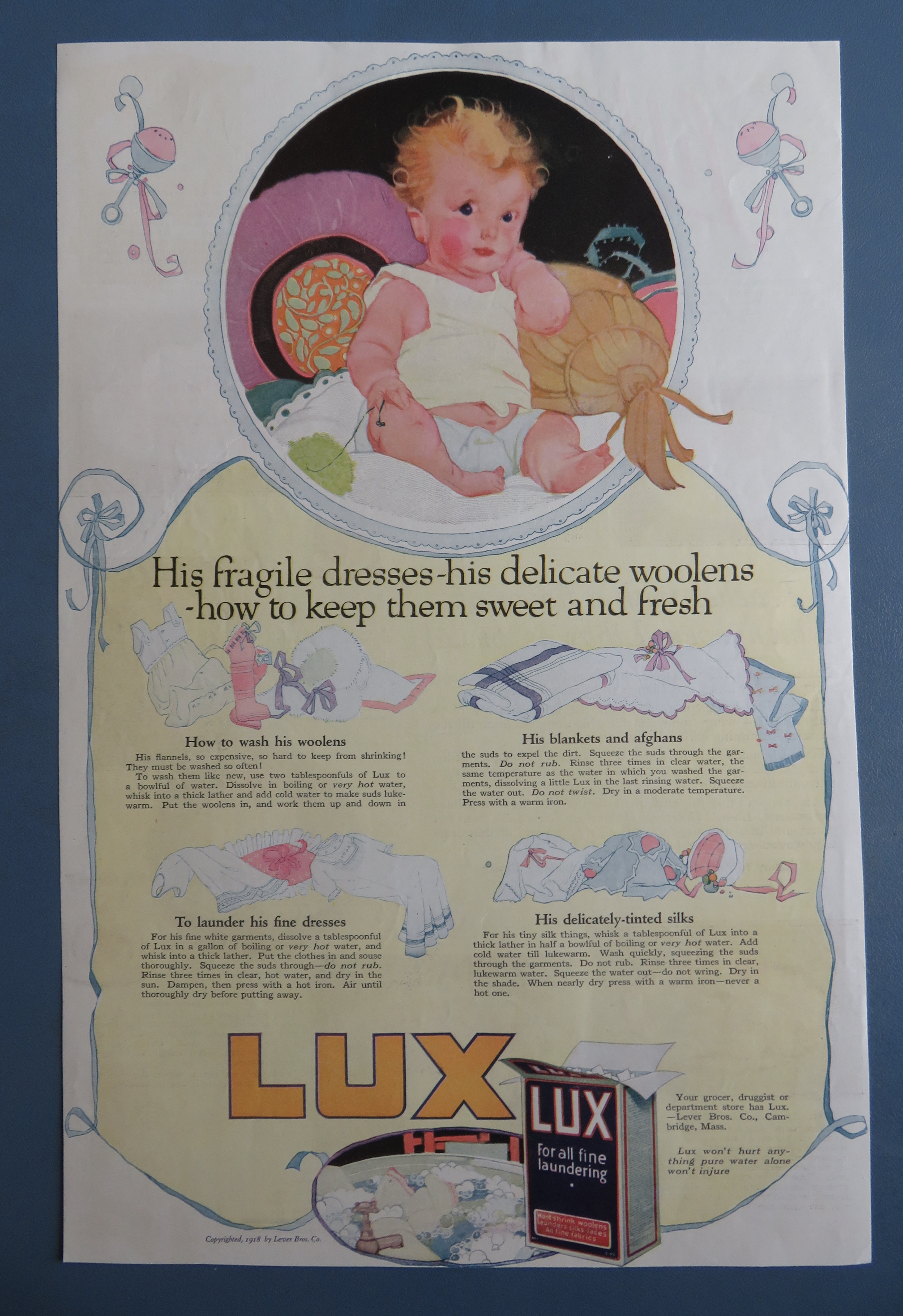 1918 Lux Soap with Baby In Shirt & Diaper