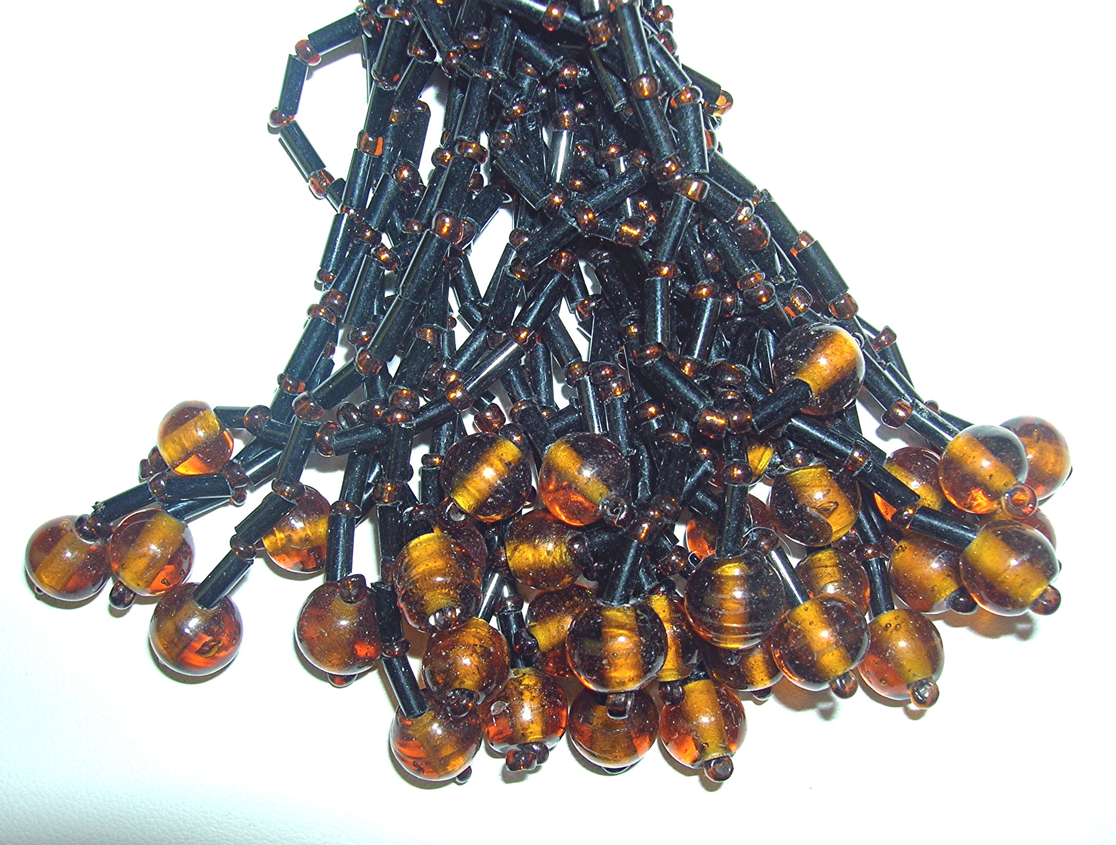 Black and Gold Glass Bead Tassles