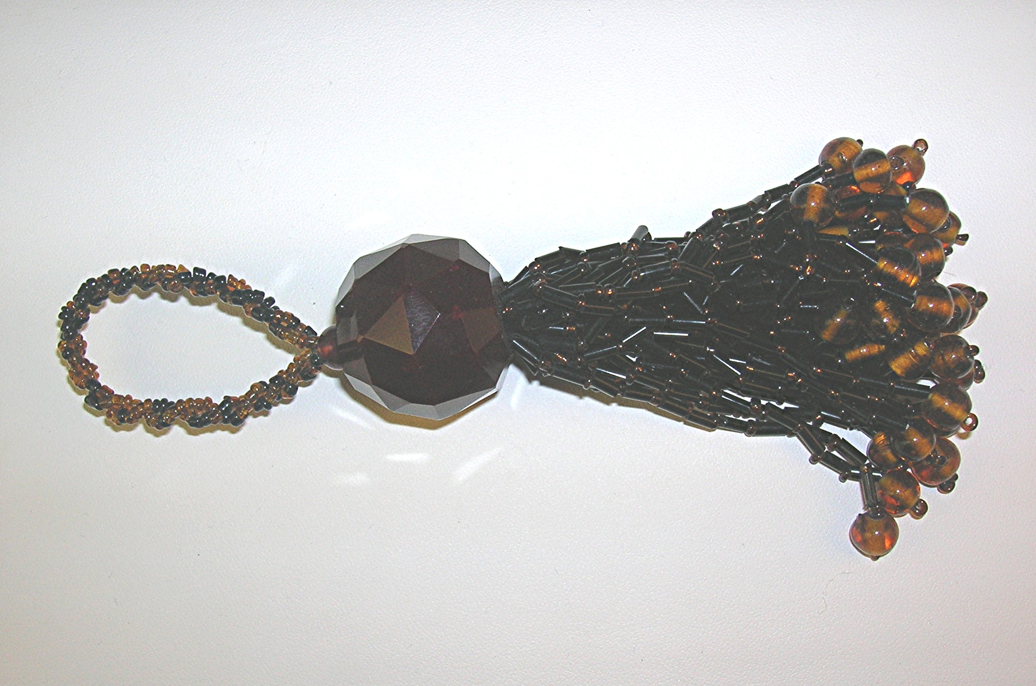 Black and Gold Glass Bead Tassles