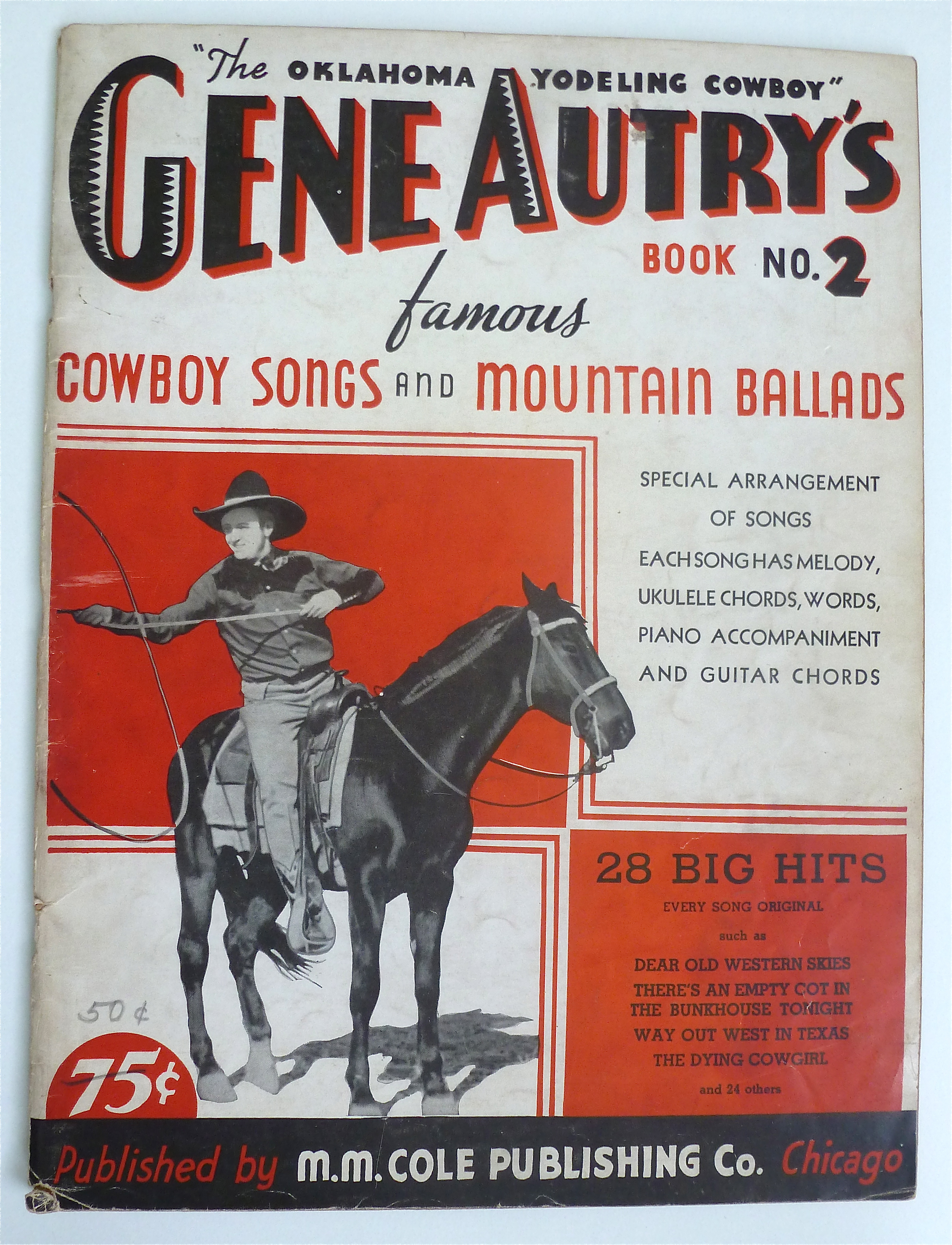 Sheet Music 1934 Gene Autry's Cowboy Songs & Ballads