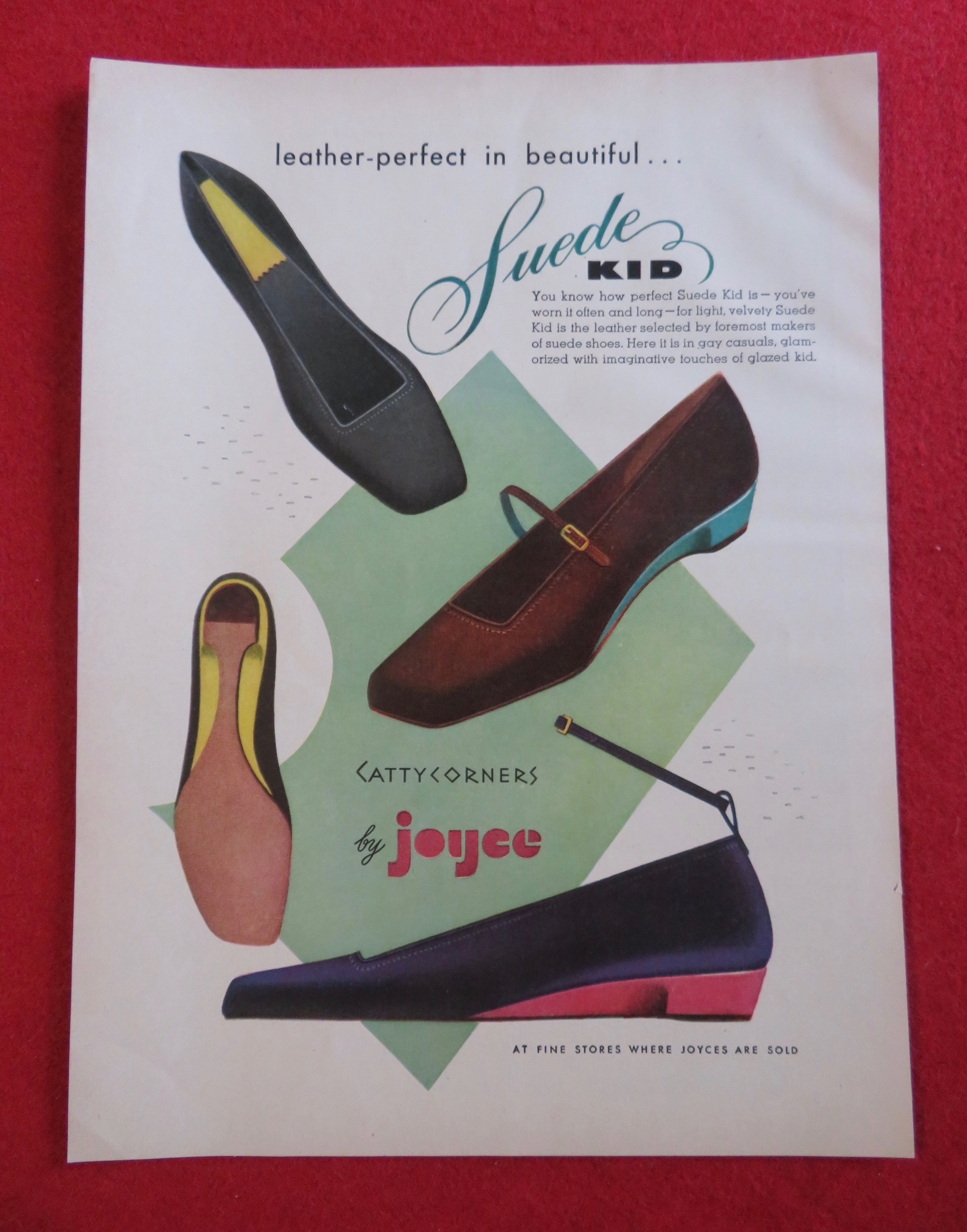 1951 Joyce Cattycorners with Suede Kid