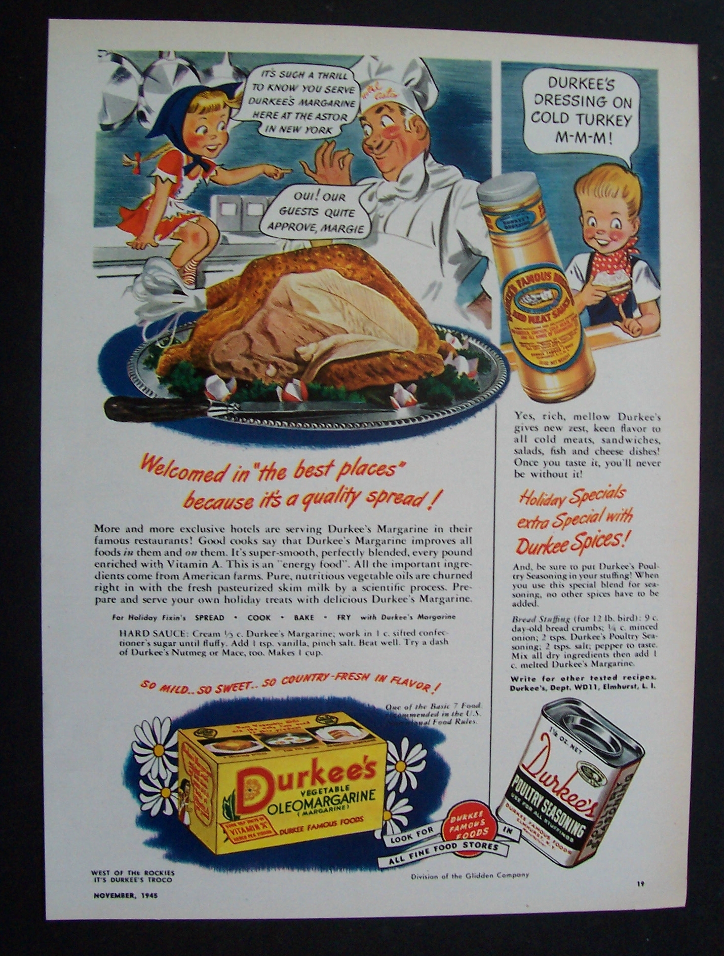 1945 Durkee's Margarine & Durkee's Poultry Seasoning