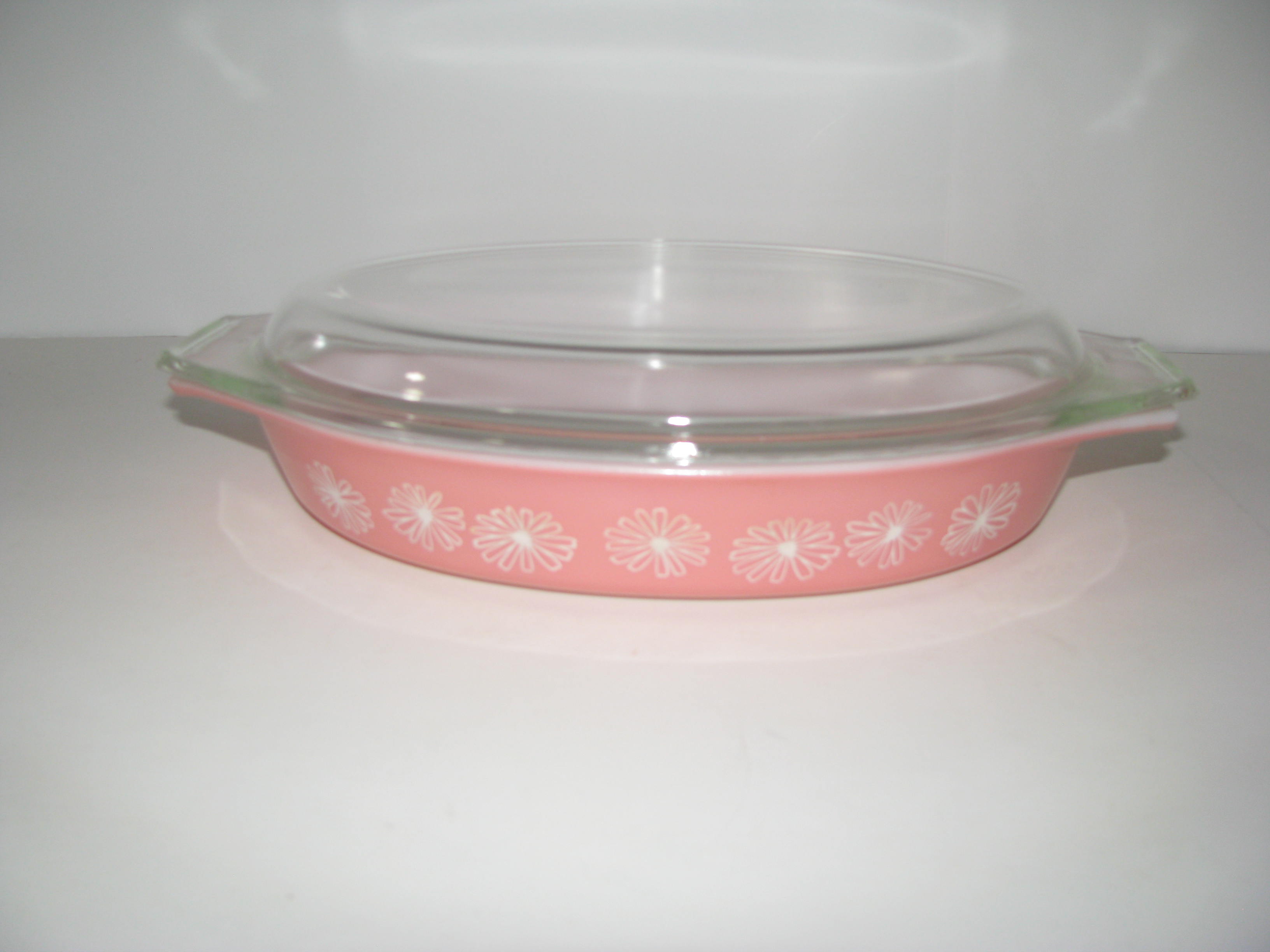 Vintage Pyrex Pink Daisy Casserole Dish 1.5qt With Lid