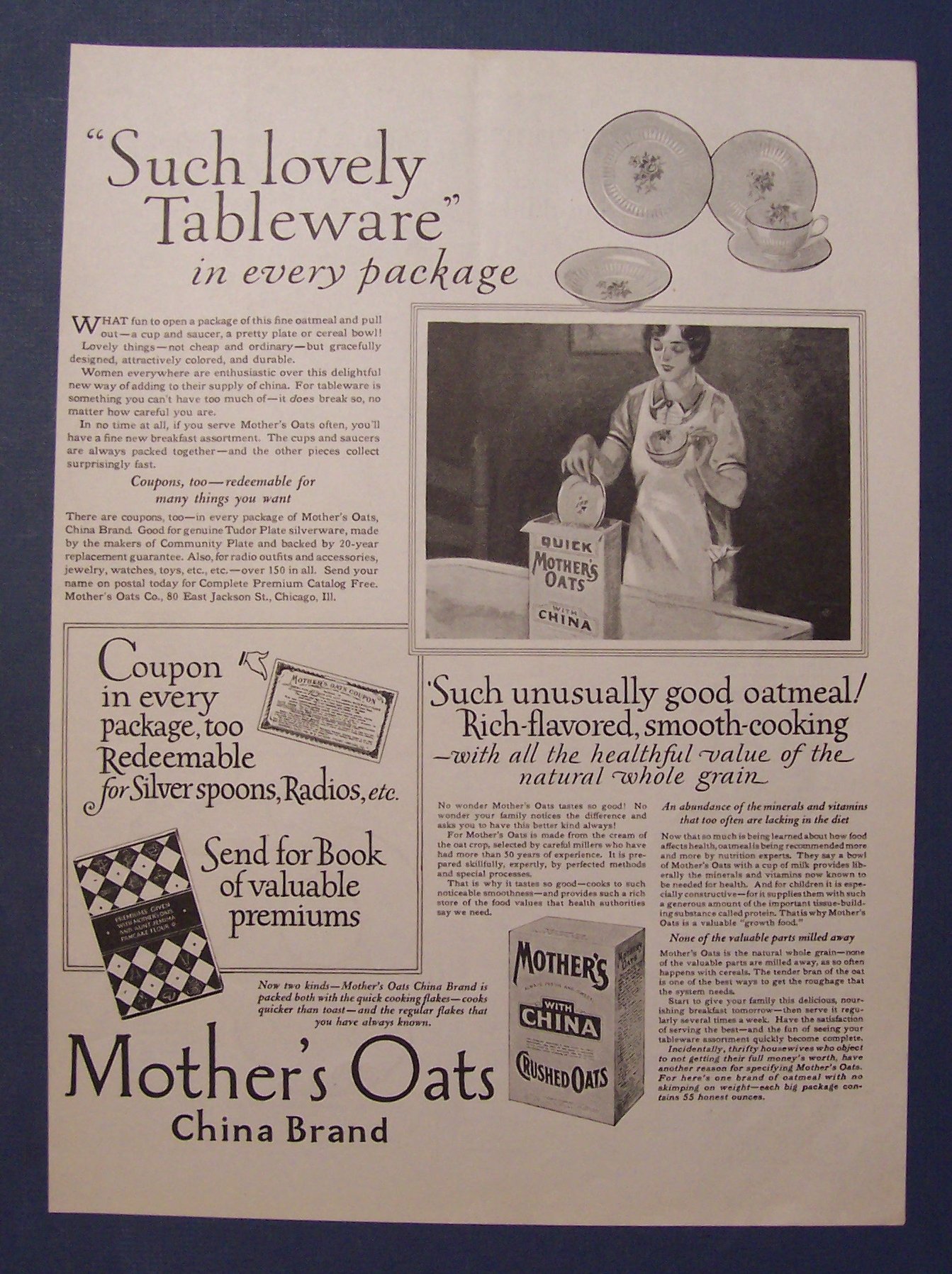 1927 Mother's Oats With China