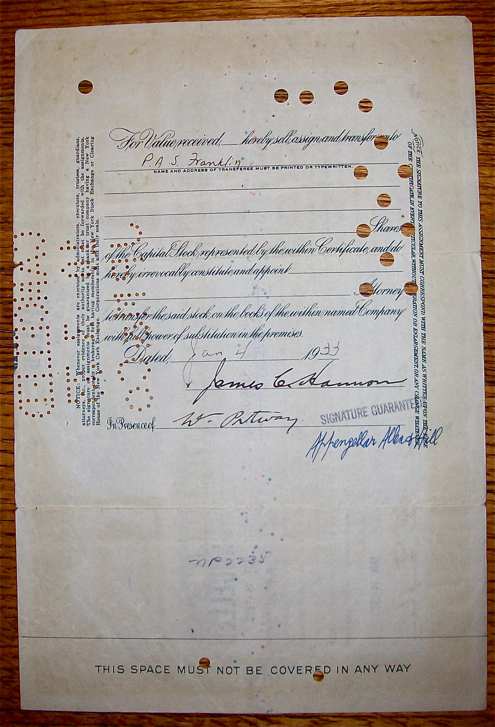 1930 International Mercantile Marine Stock Certificate