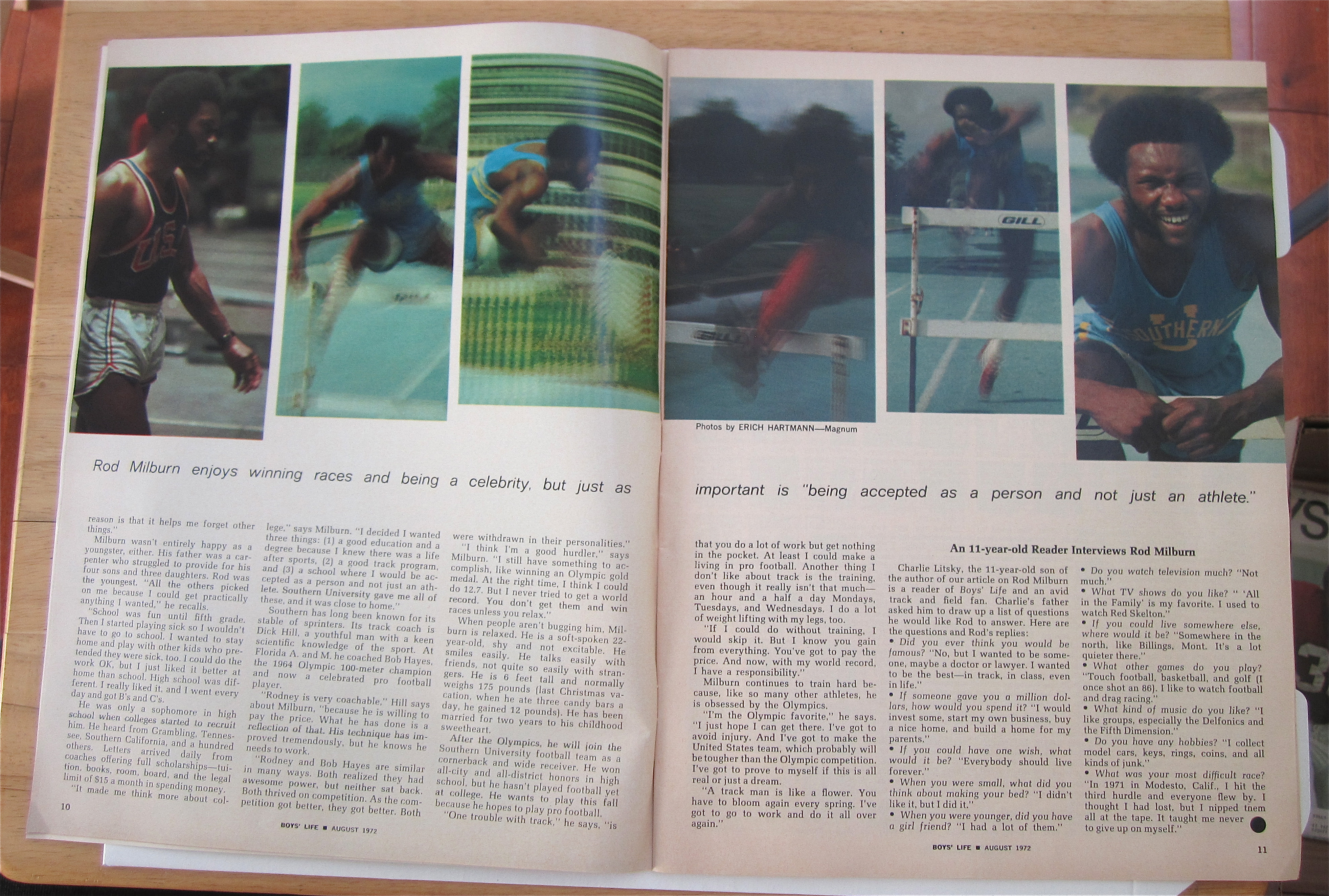 Boys Life Magazine August 1972 Rod Milburn:Best Hurdler