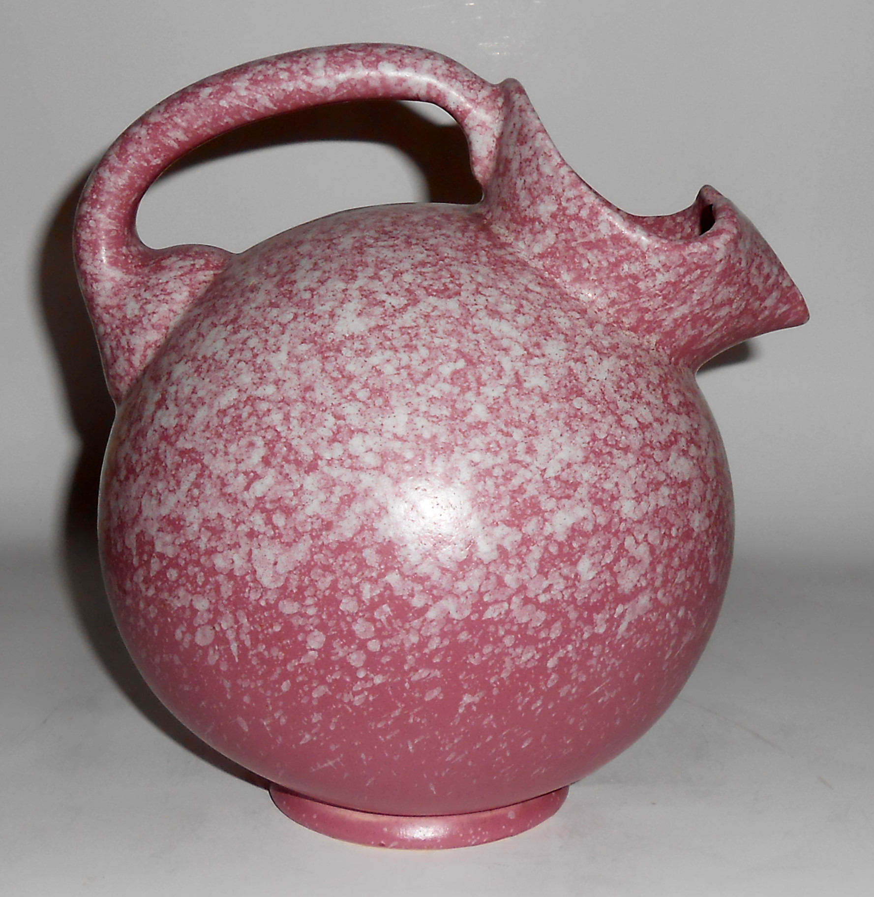 Dickota Pottery Peacock Pink Ice Lip Ball Jug Pitcher