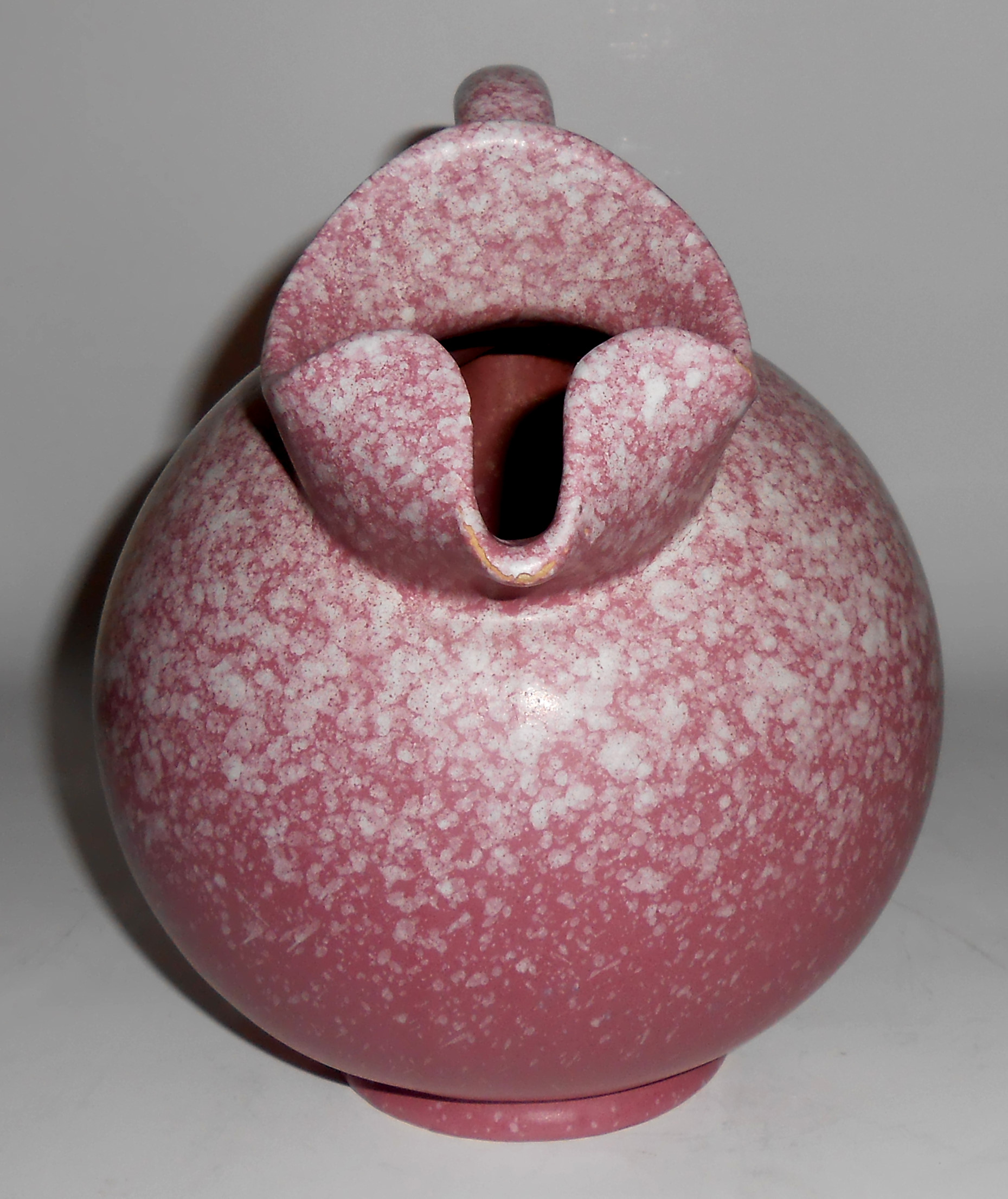Dickota Pottery Peacock Pink Ice Lip Ball Jug Pitcher