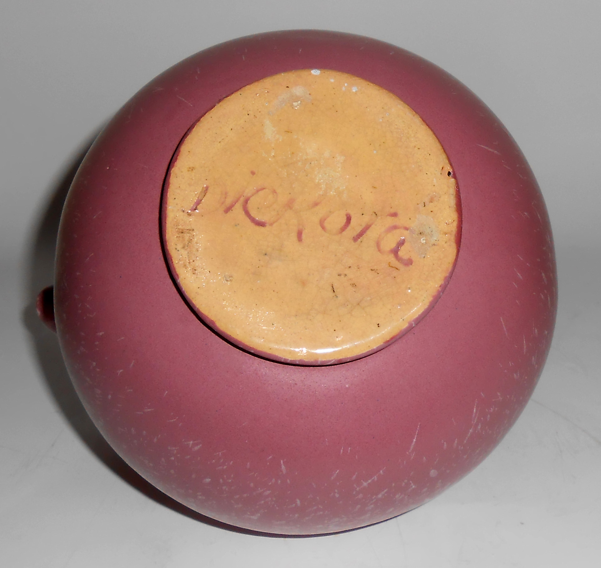 Dickota Pottery Peacock Pink Ice Lip Ball Jug Pitcher