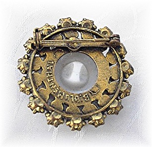 Blumenthal Borealis Crystal Goldtone Clock Brooch