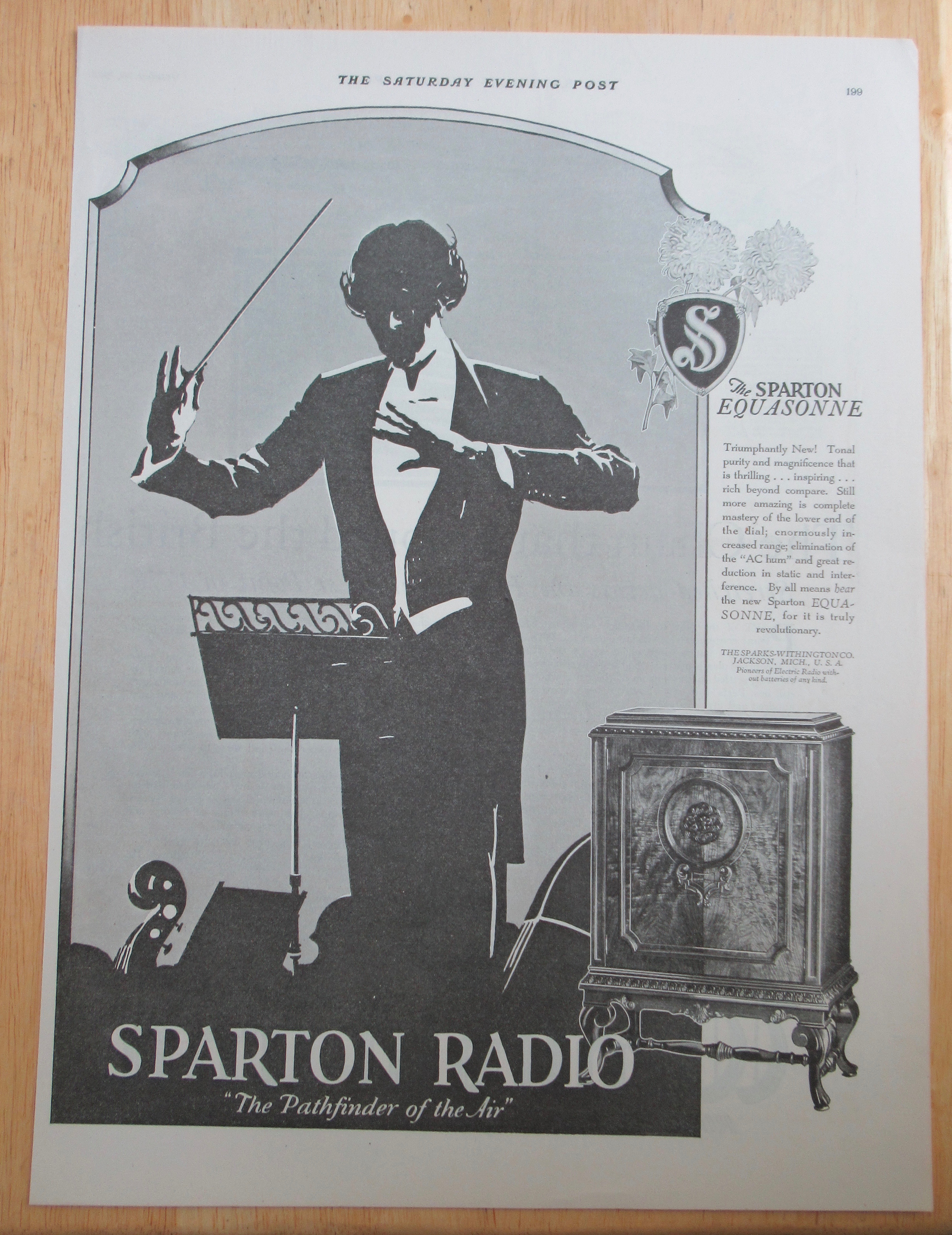 1928 Sparton Radio with Man Conducting Band