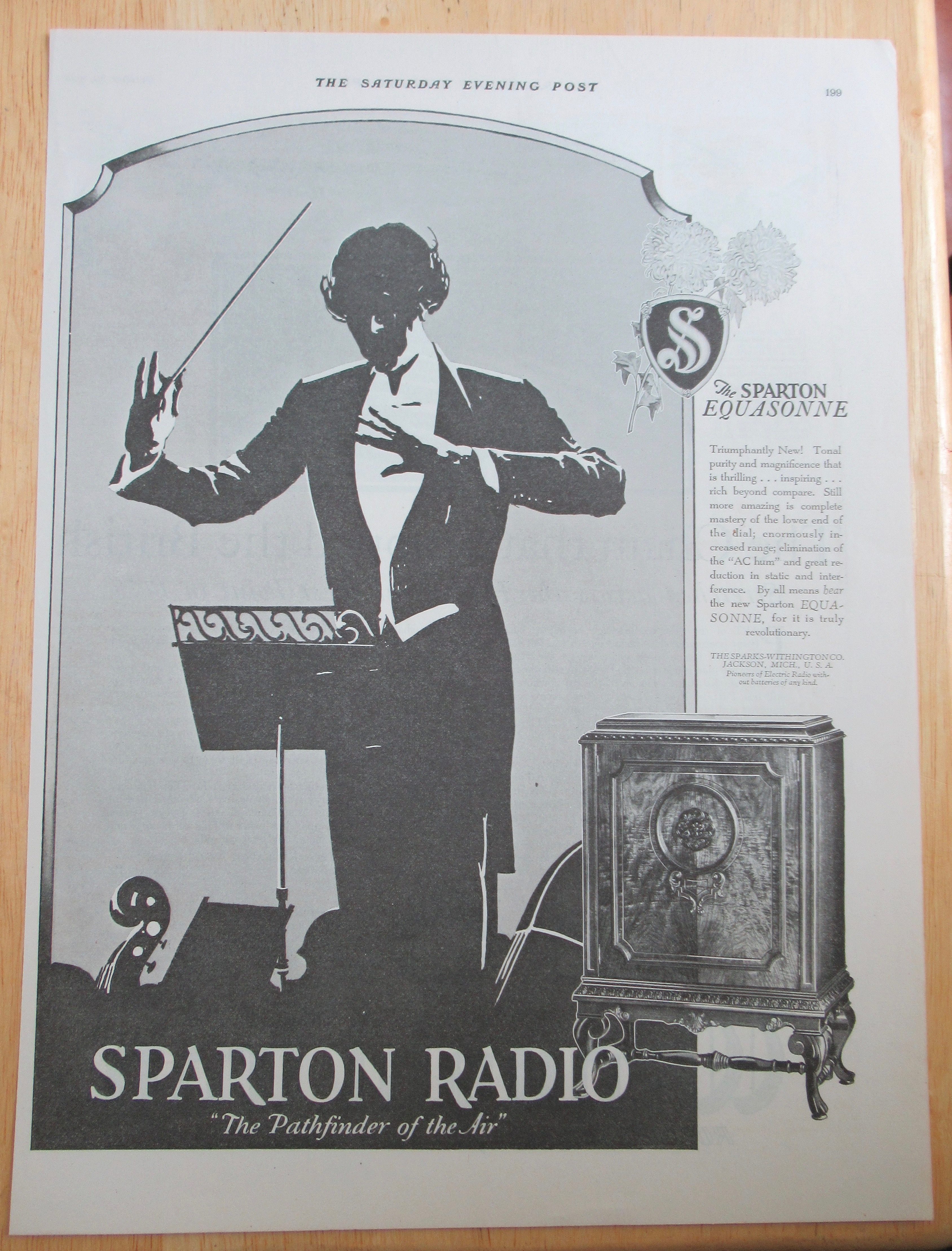 1928 Sparton Radio with Man Conducting Band