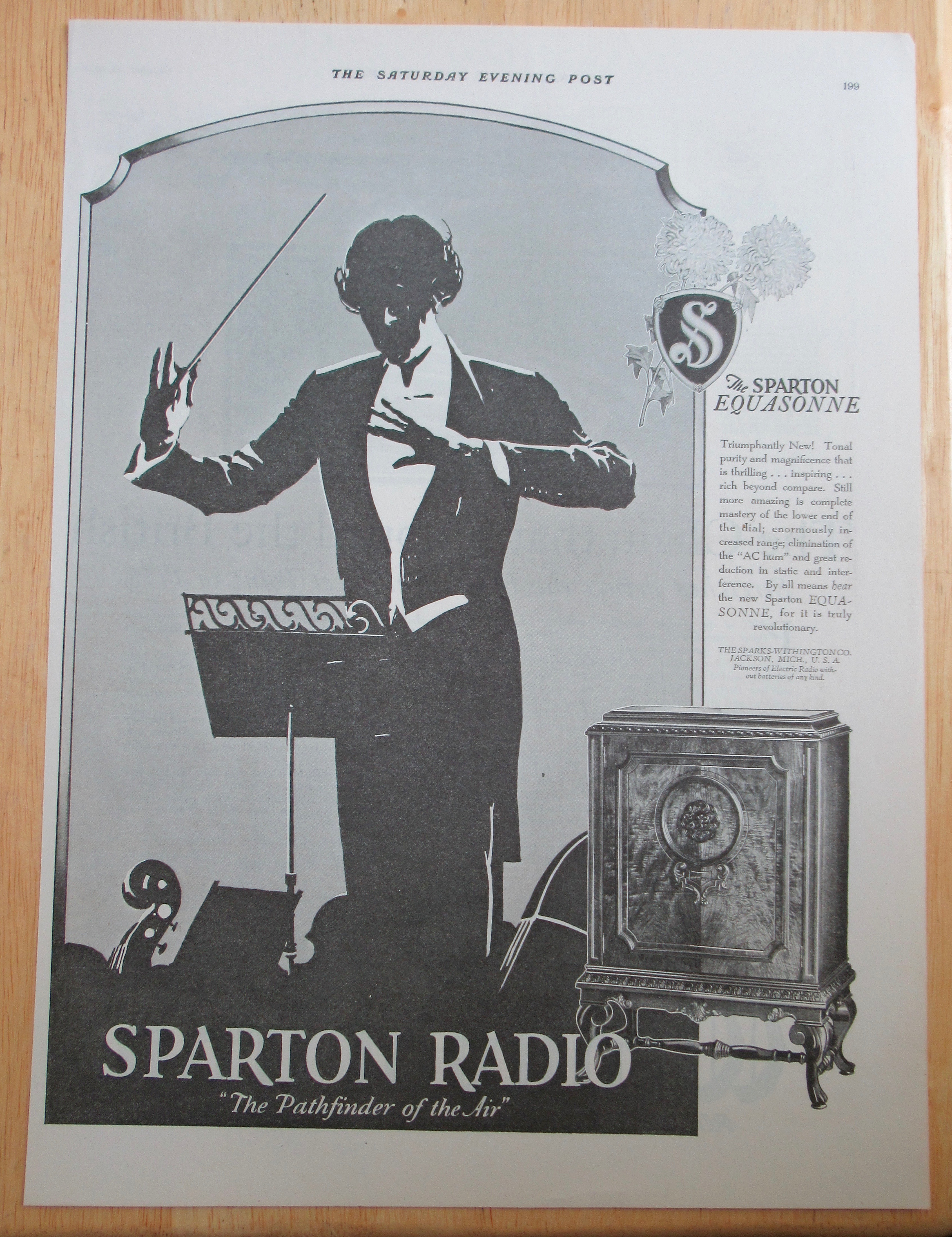 1928 Sparton Radio with Man Conducting Band