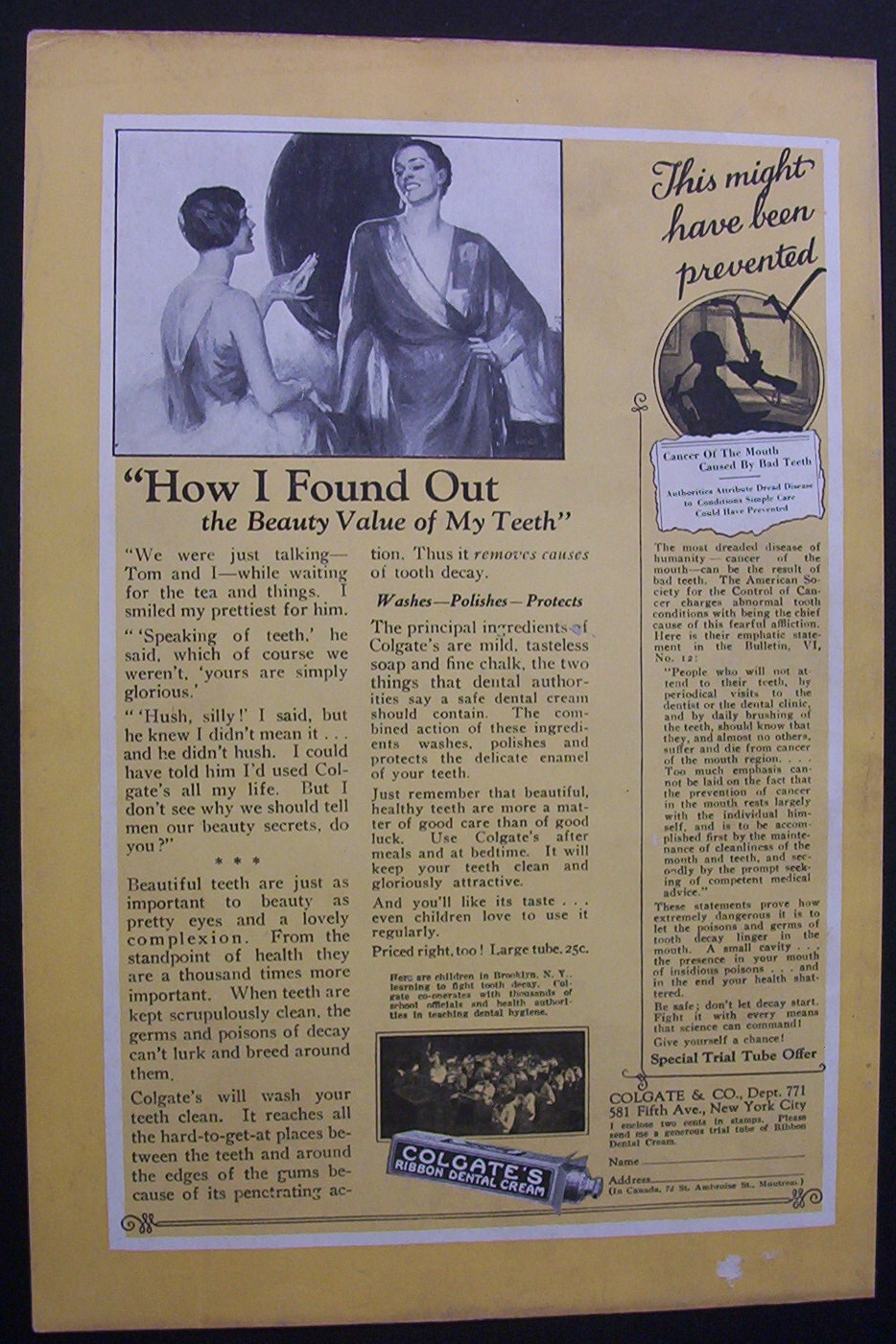 1926 Colgate Ribbon Dental Cream w/Women Talking