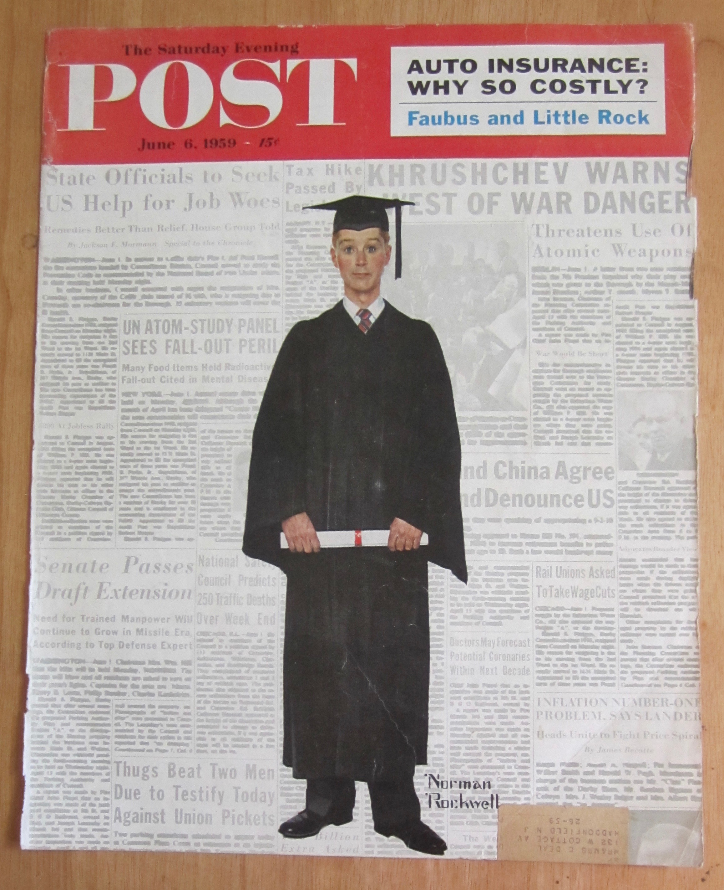 Saturday Evening Post Cover-June 6, 1959-Rockwell