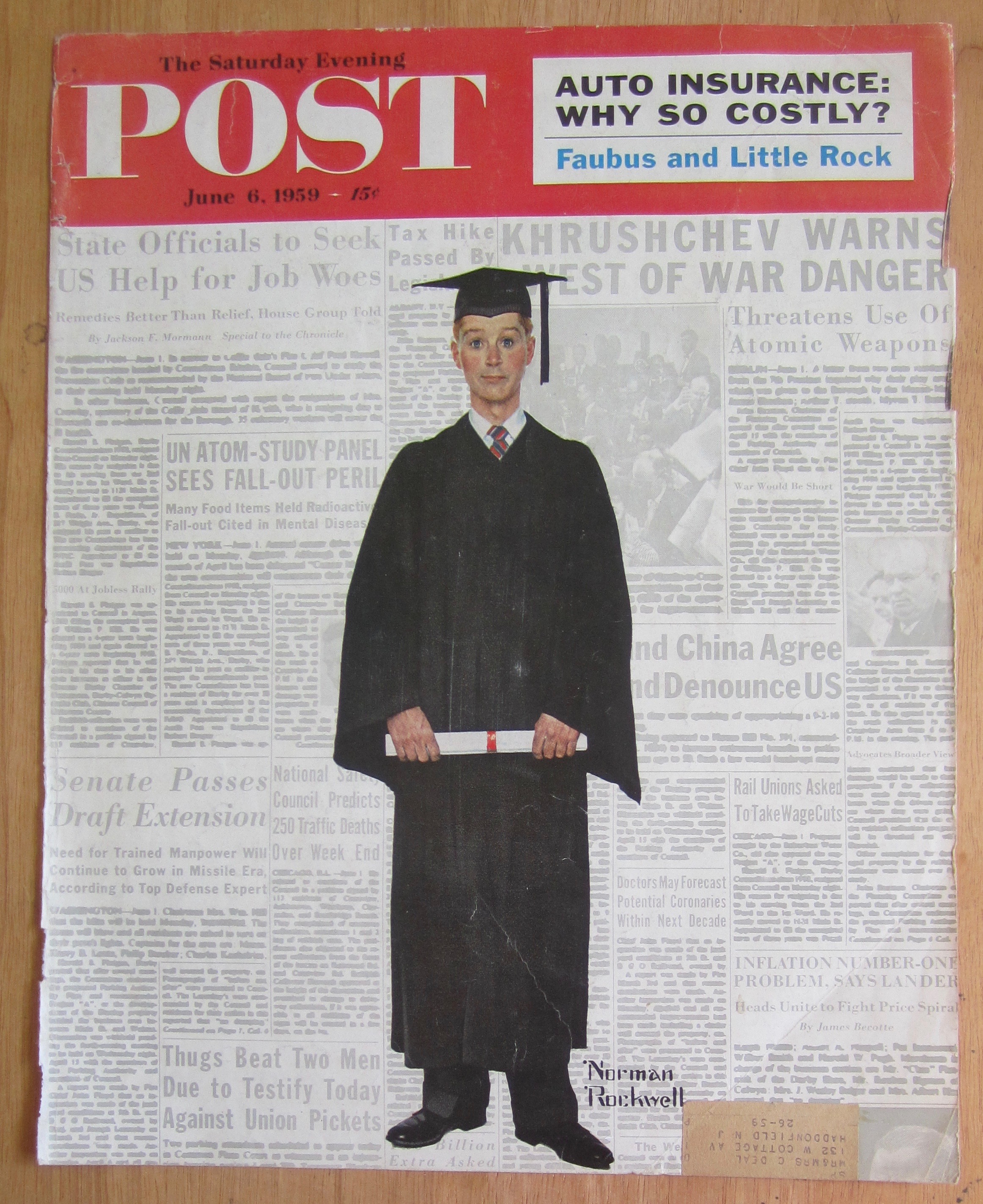 Saturday Evening Post Cover-June 6, 1959-Rockwell