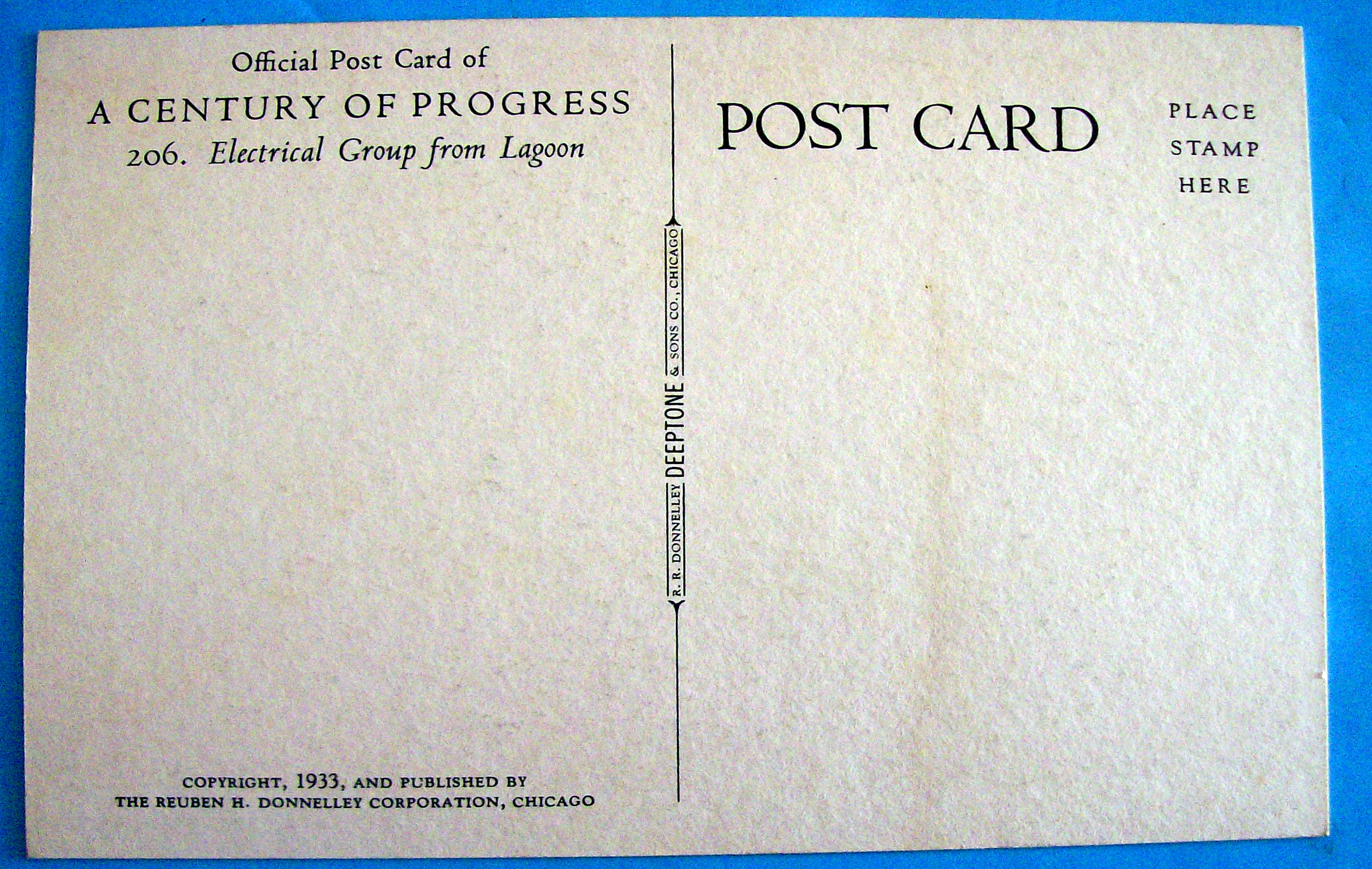 Electrical Group From Lagoon Postcard (Chicago Fair)
