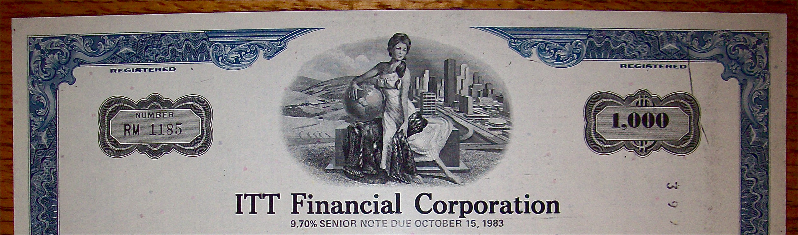 1976 ITT Financial Corporation $1000 Senior Note