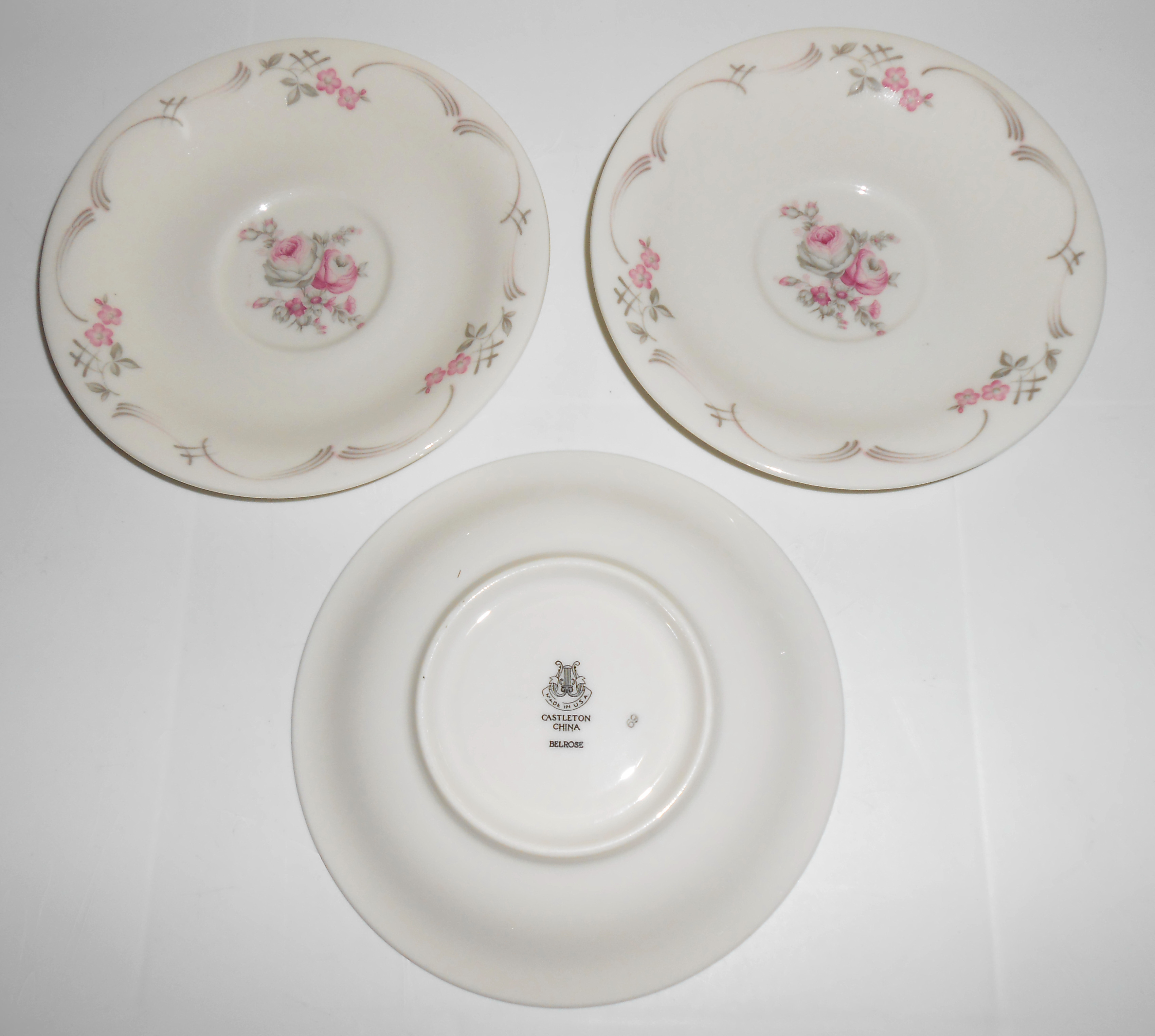 Castleton China Belrose Set/3 Saucers