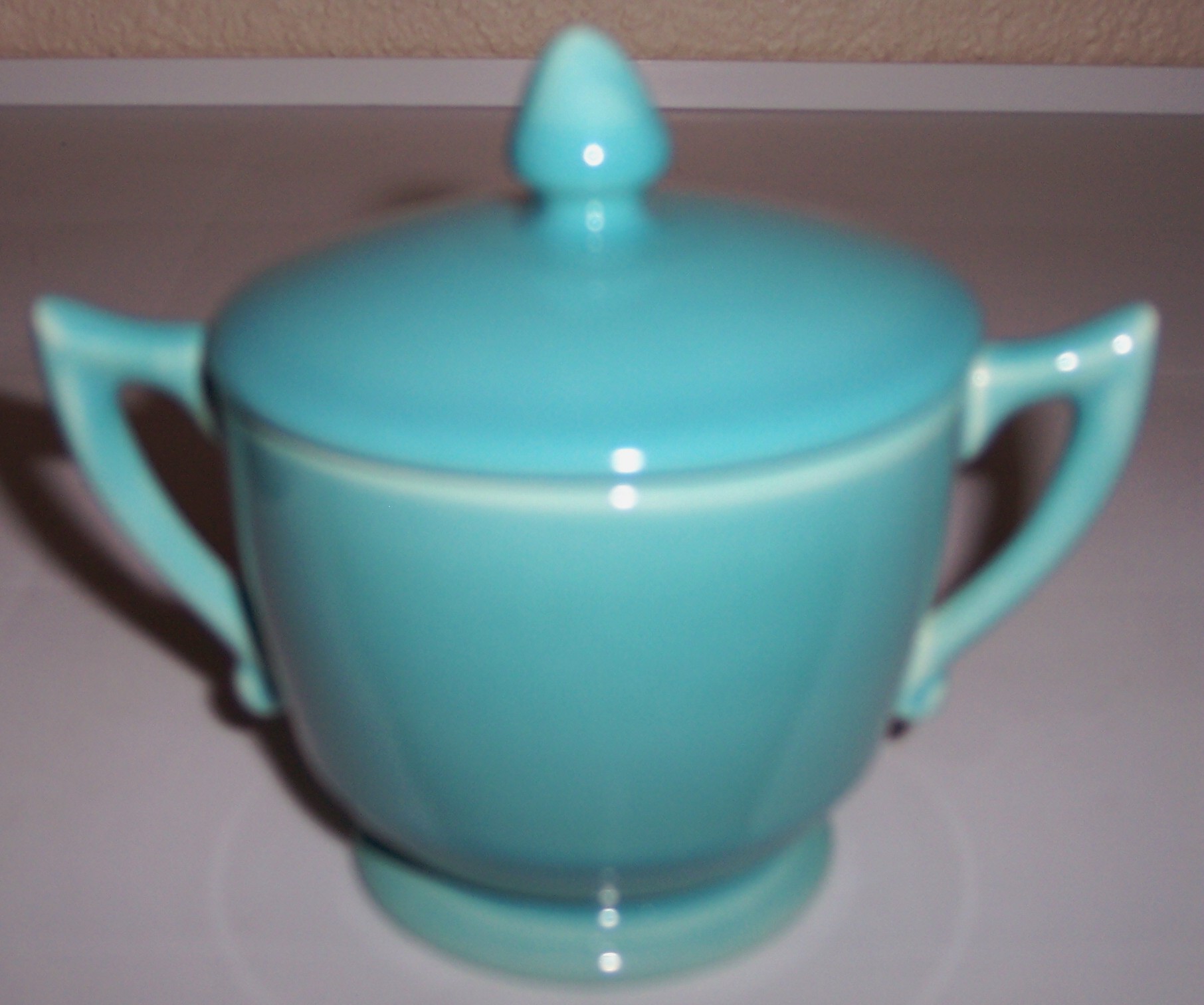 Franciscan Pottery Montecito Glacial Blue Ind Sugar/Lid