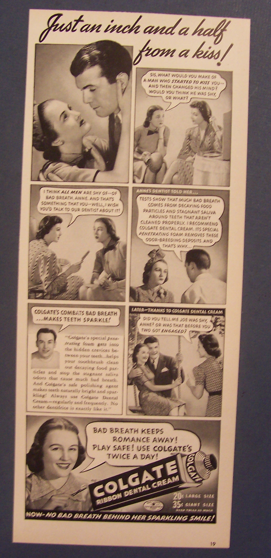 1940  Colgate  Ribbon  Dental  Cream
