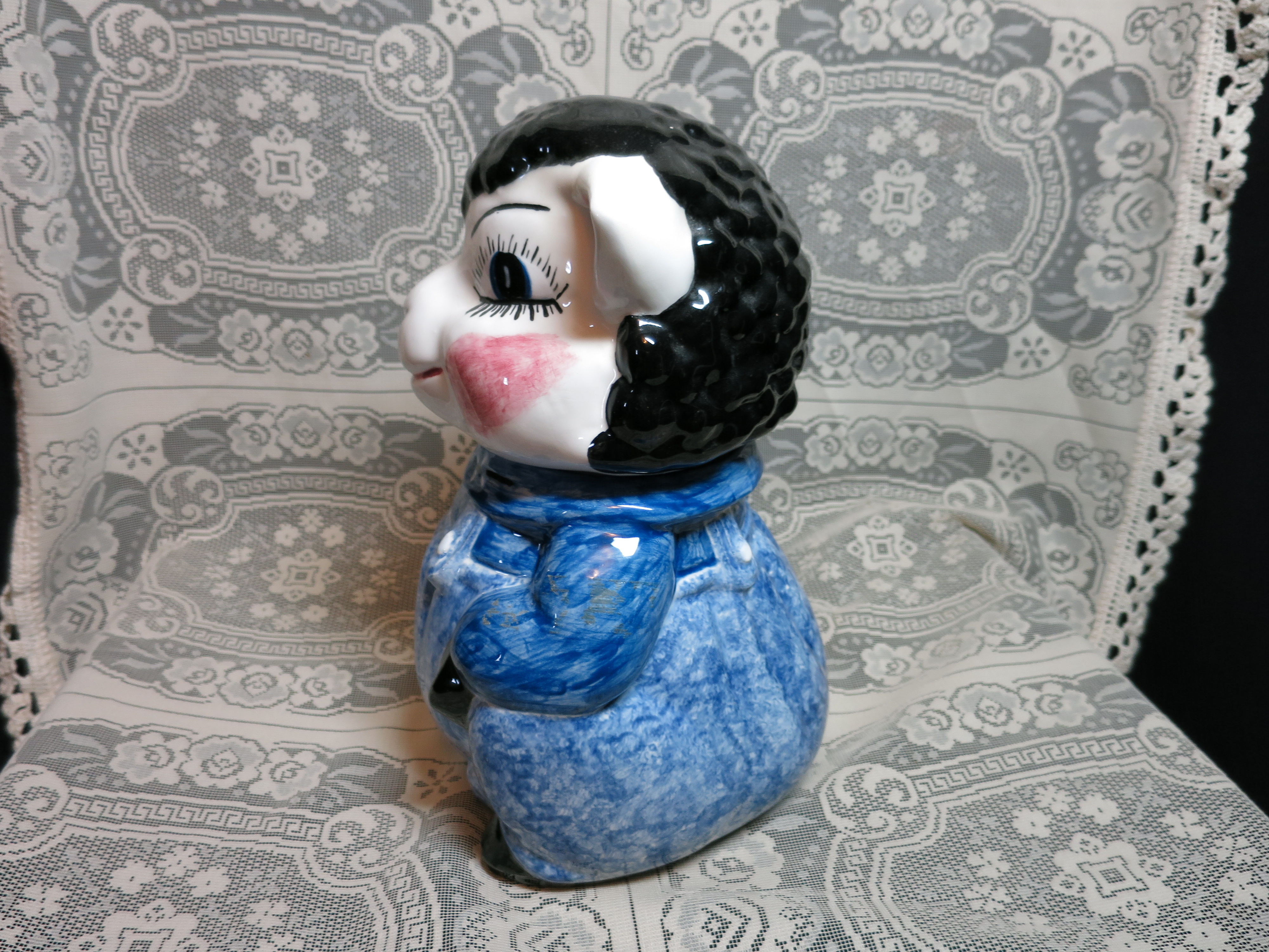 Sheep Cookie Jar Hand Made Marked Franies USA
