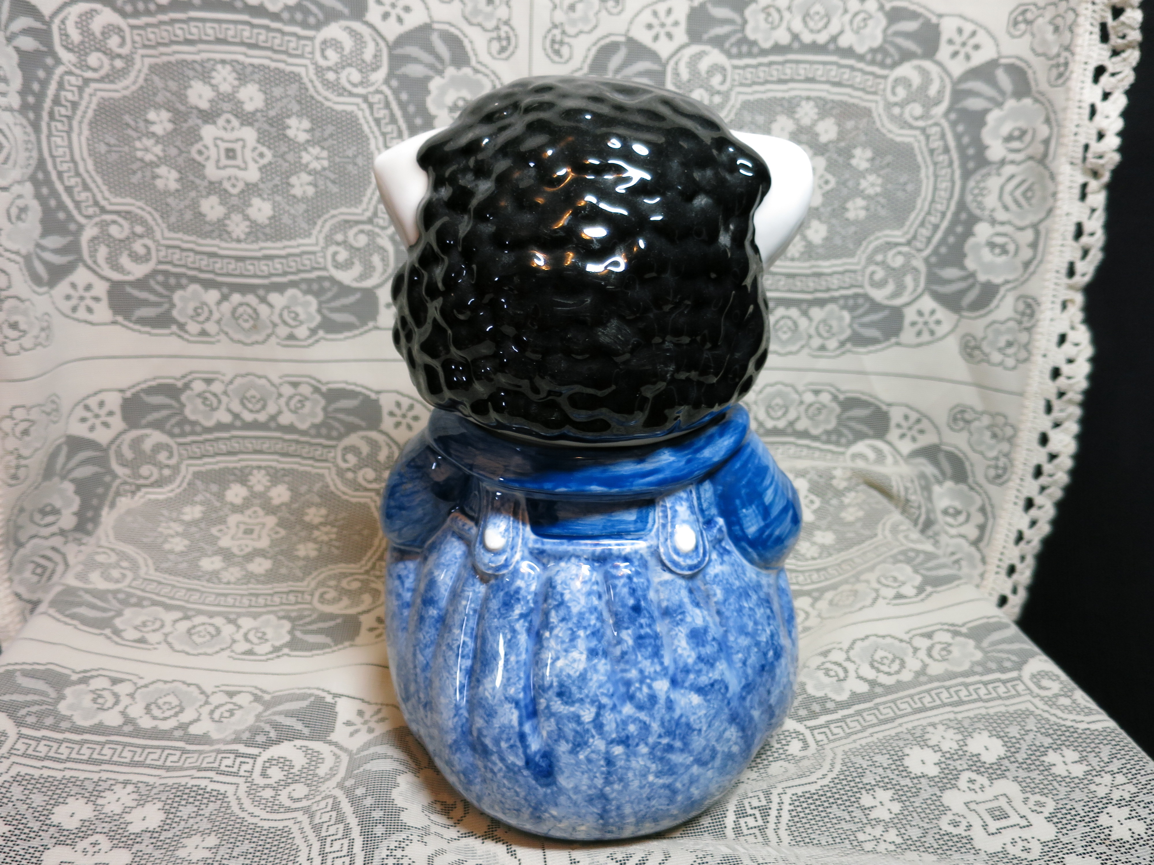 Sheep Cookie Jar Hand Made Marked Franies USA
