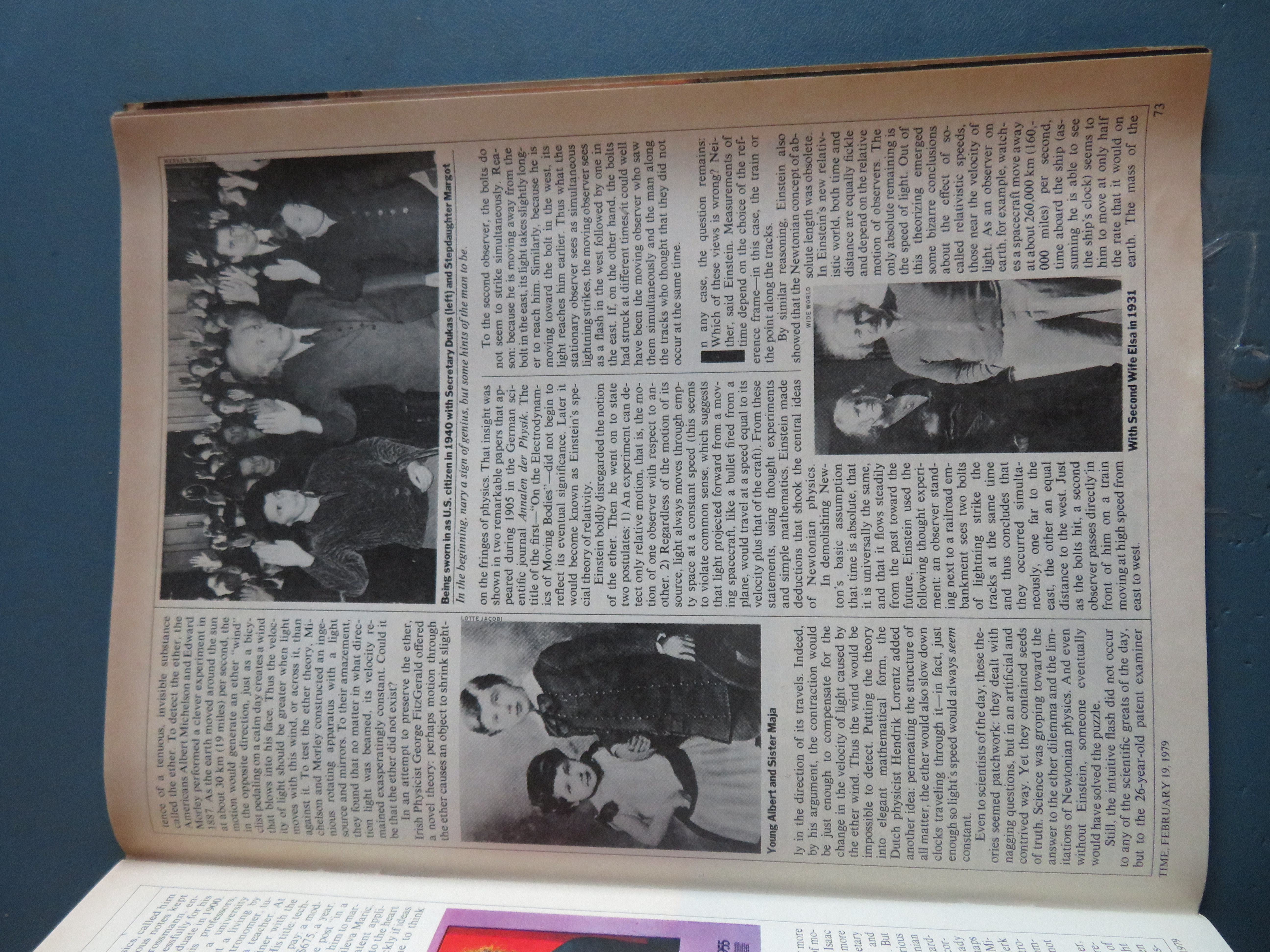 Time Magazine February 19, 1979 Rediscovering Einstein