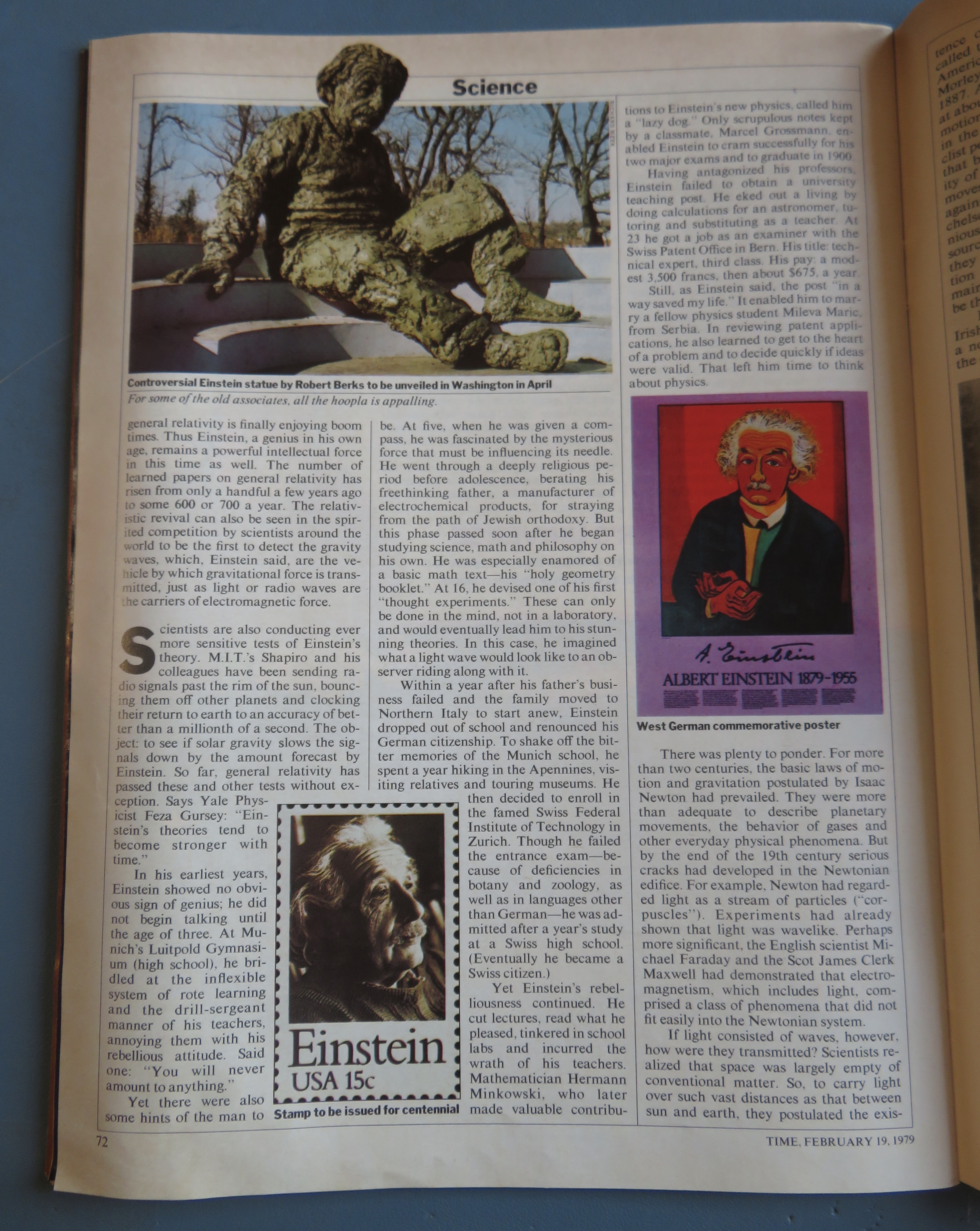 Time Magazine February 19, 1979 Rediscovering Einstein
