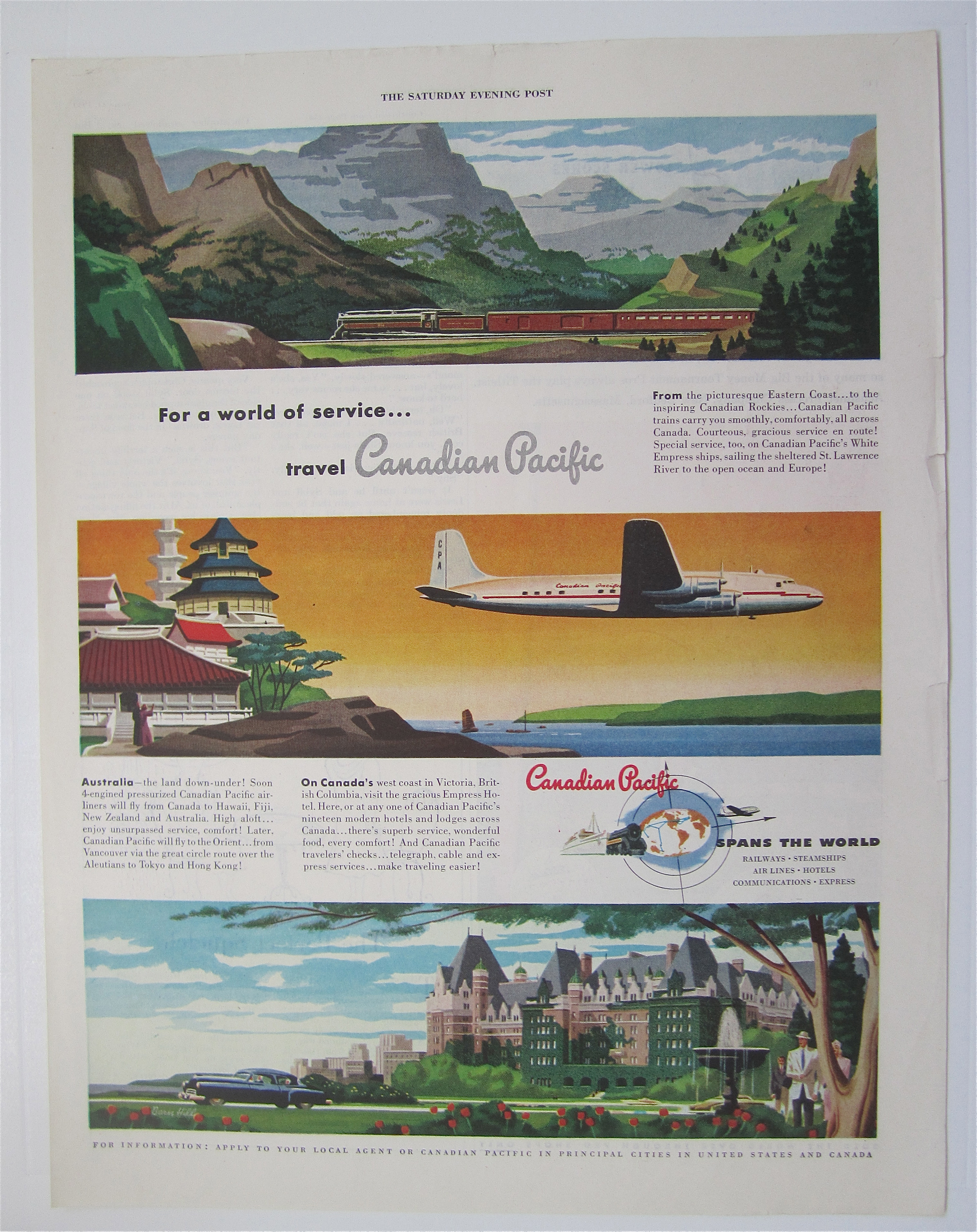 1949 Canadian Pacific with Plane, Train & Car