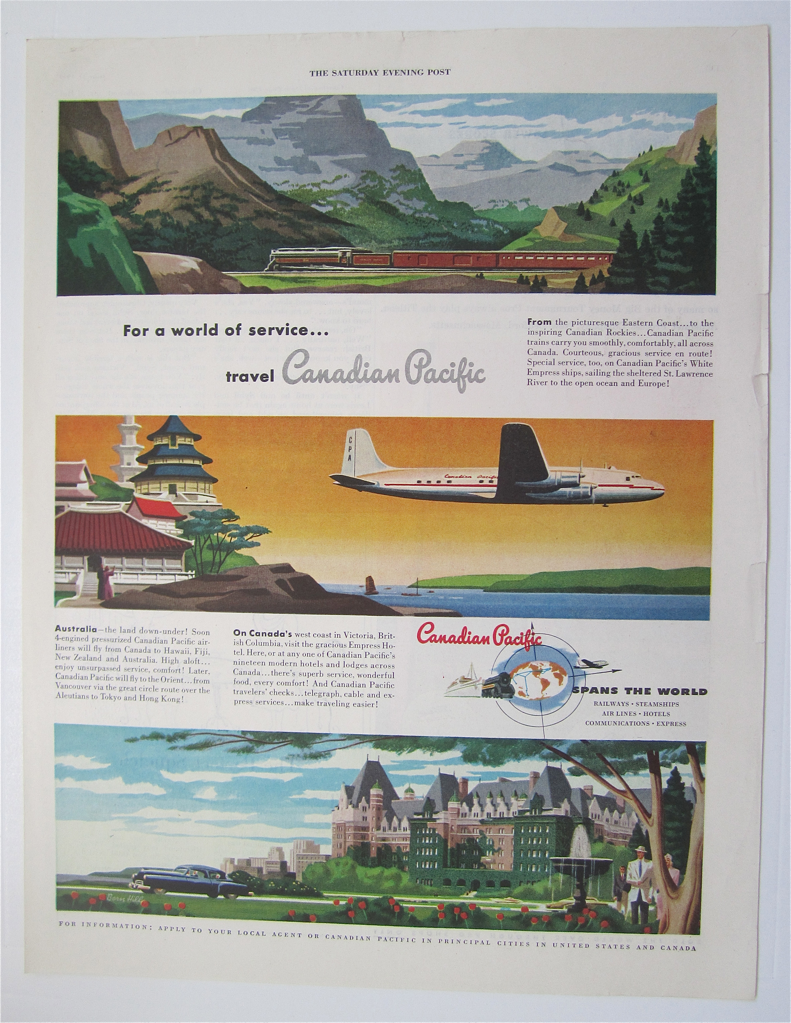 1949 Canadian Pacific with Plane, Train & Car