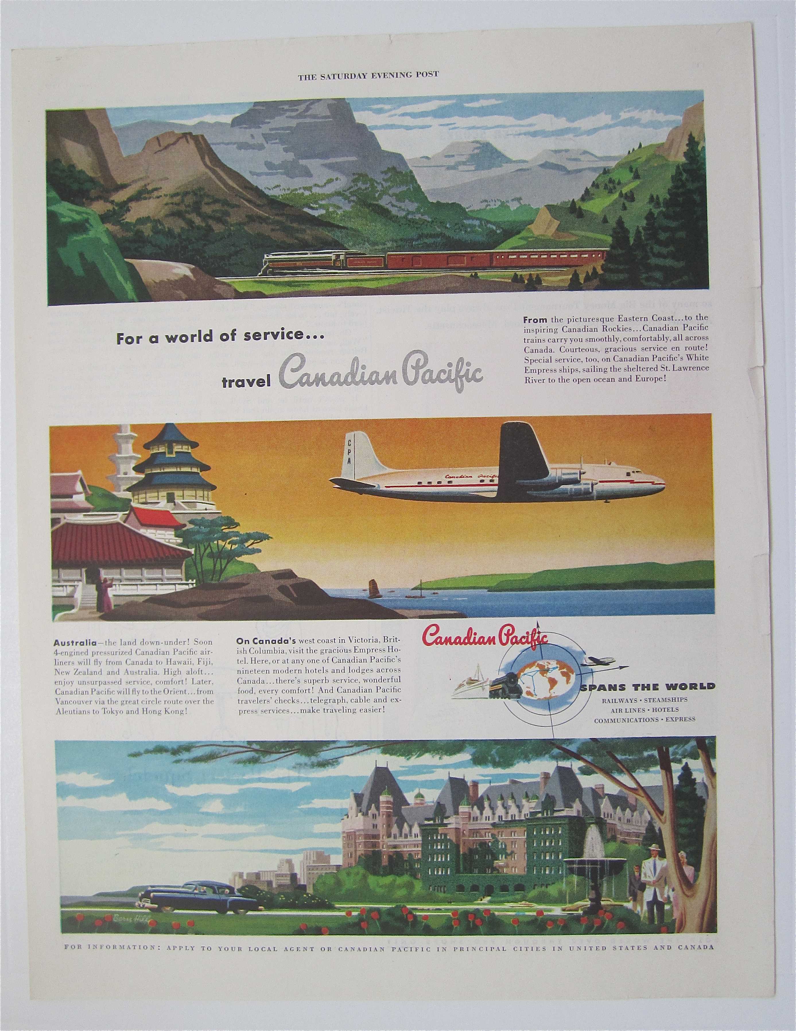 1949 Canadian Pacific with Plane, Train & Car