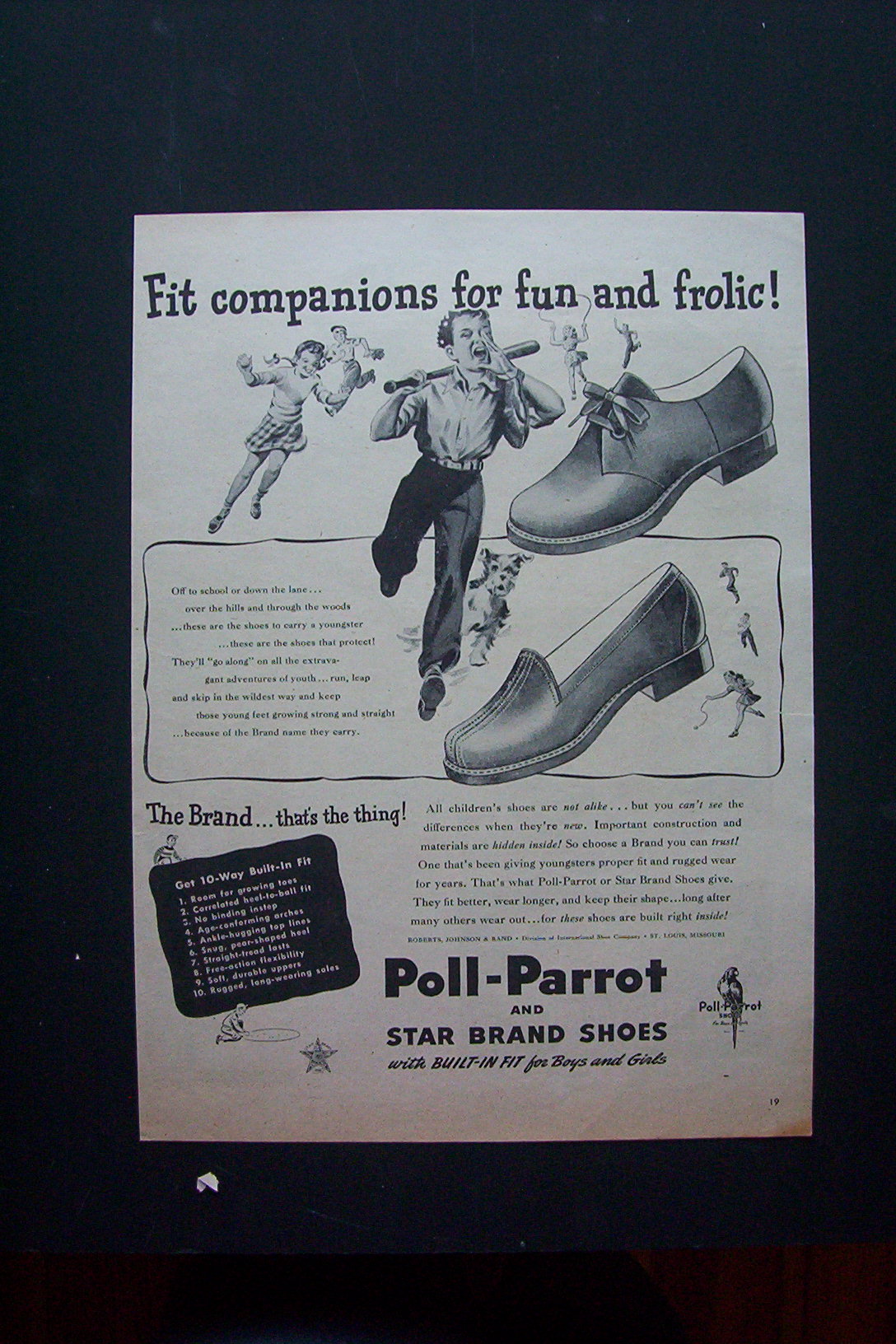 1940 Poll-Parrot Shoes with Children Running