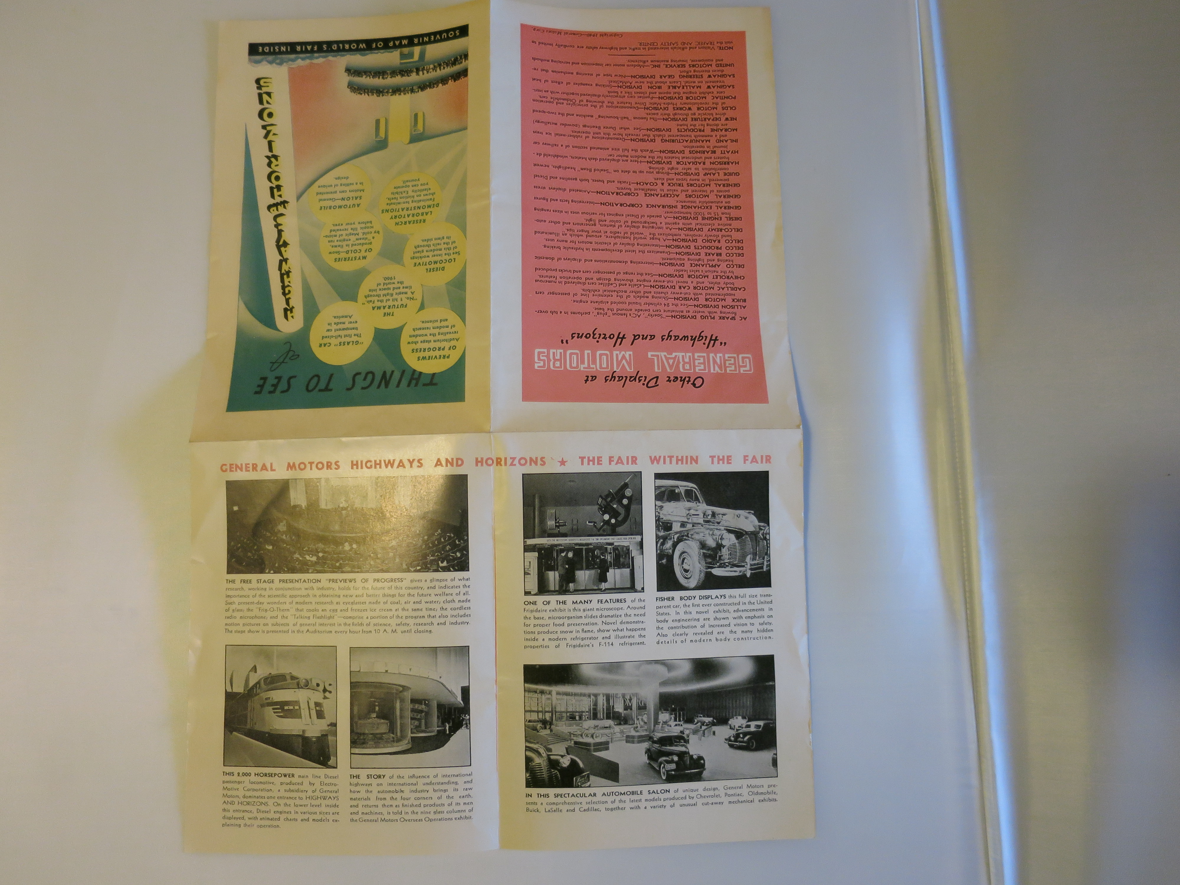 Souvenir Map of World's Fair 1940 General Motors Corp
