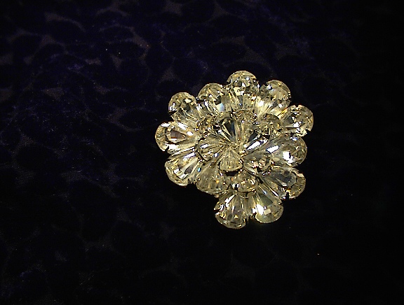 Napier Sparkling Crystal Brooch, Pin Signed Napier
