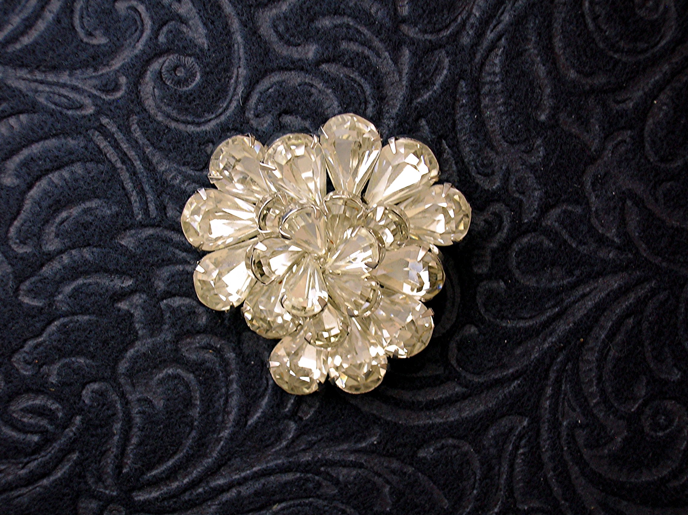 Napier Sparkling Crystal Brooch, Pin Signed Napier