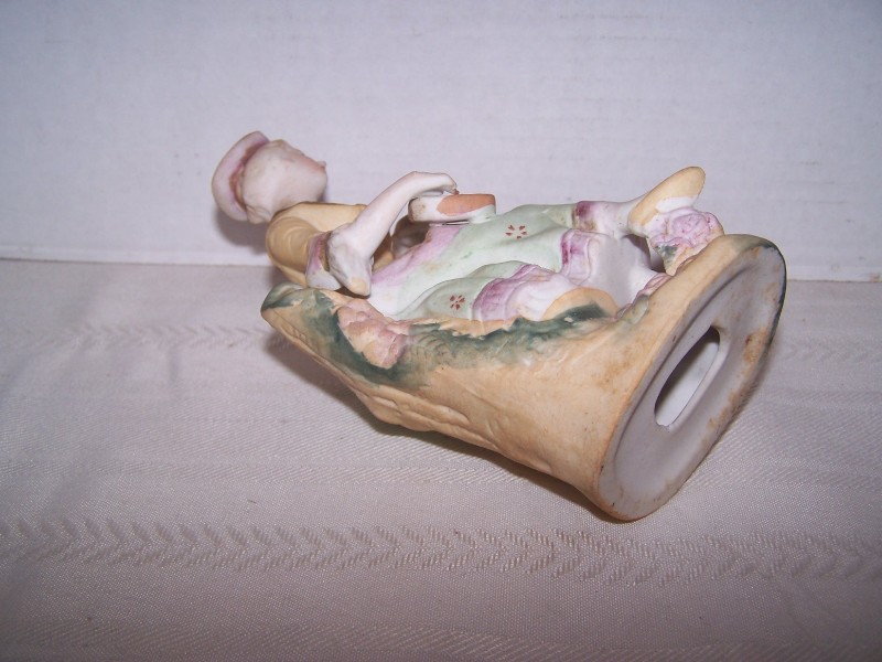 Bisque Lady Figurine Playing Mandolin