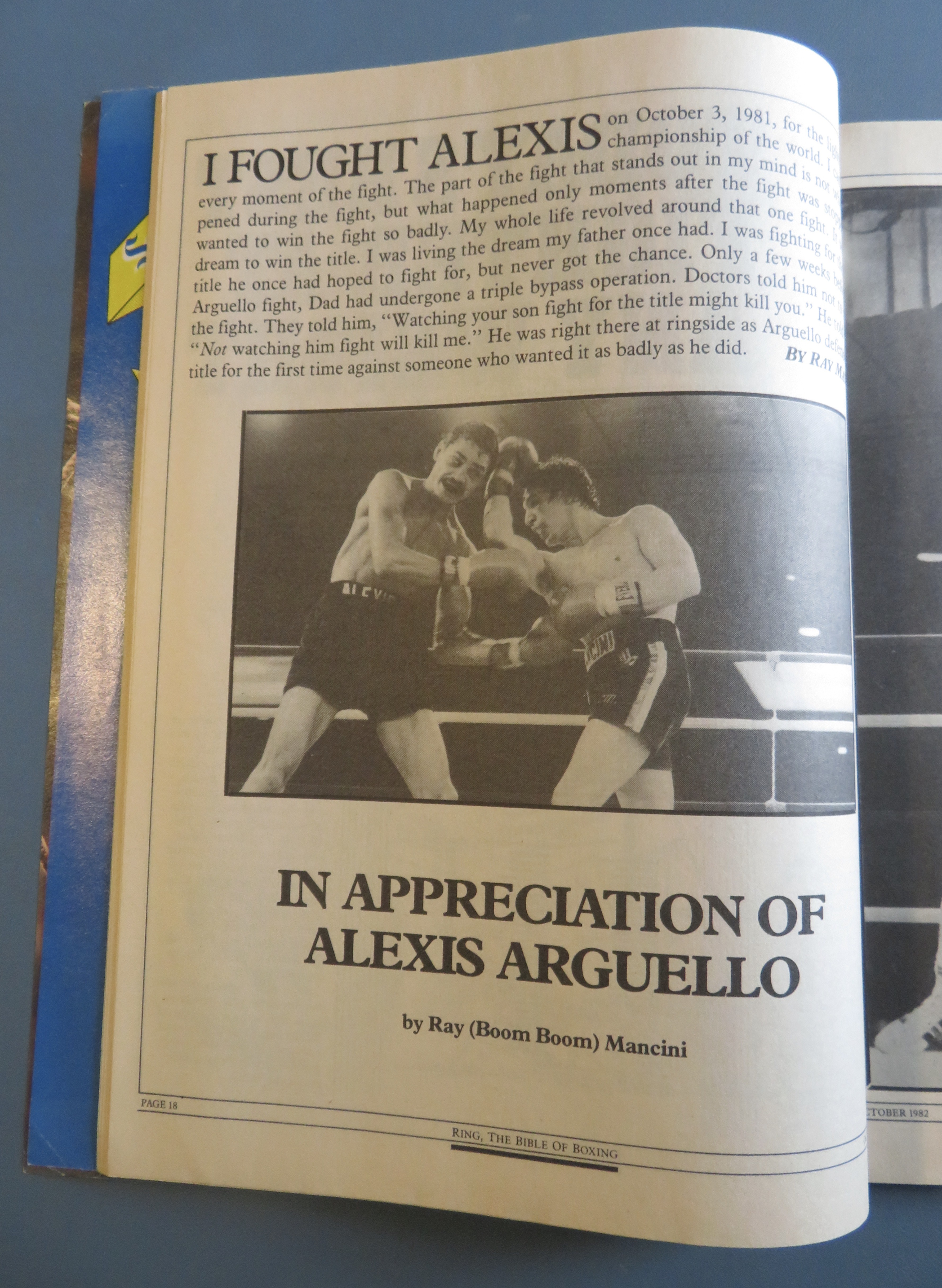 The Ring Magazine October 1982 Alexis Arguello