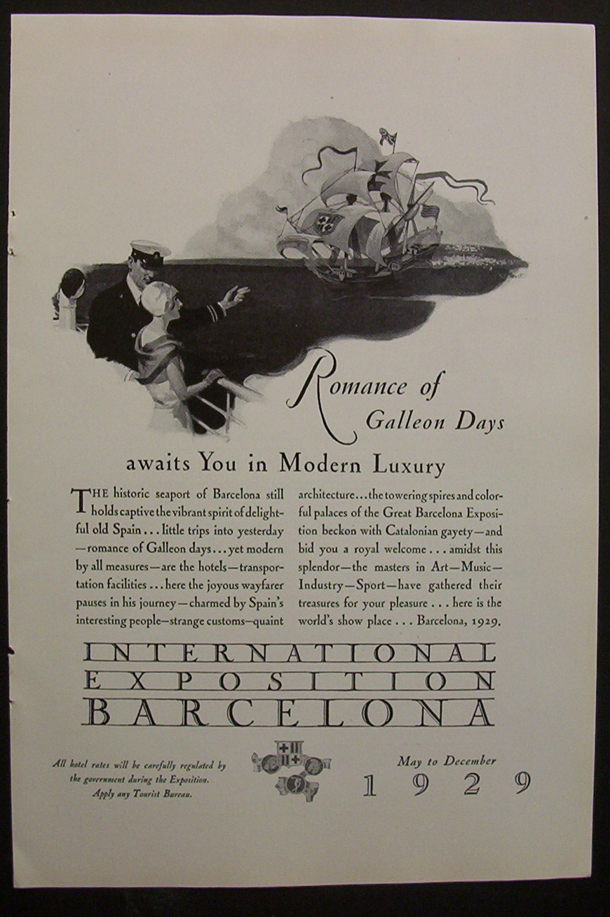 1929 International Exposition Barcelona w/Galleon Days