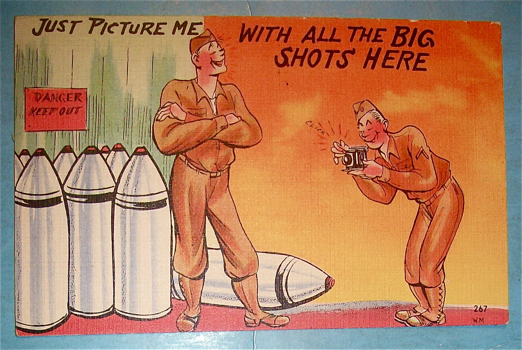 Soldier Taking Picture Of Soldier By Missiles Postcard