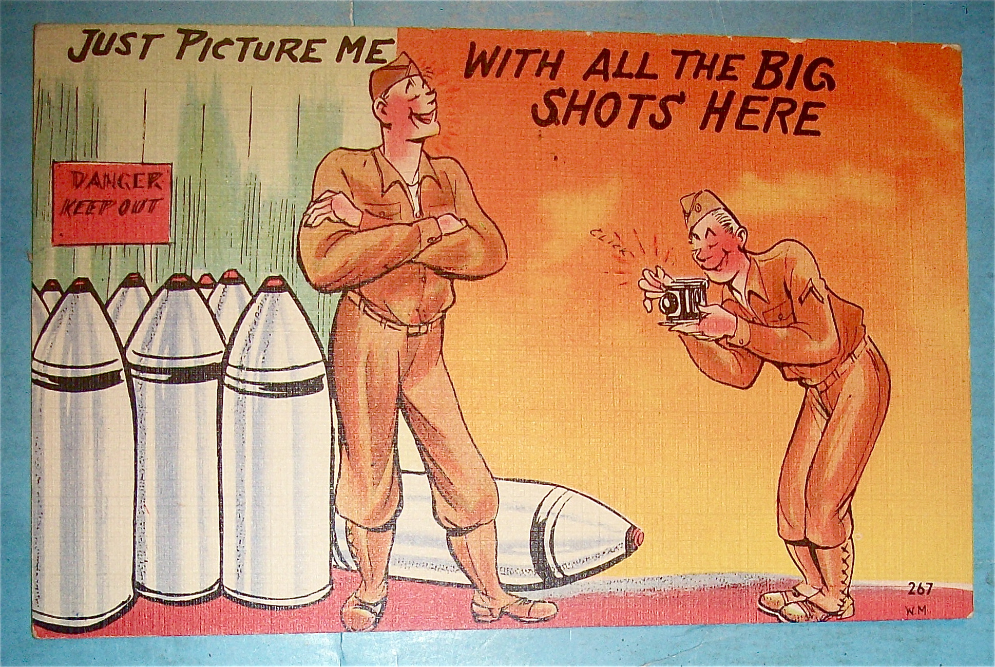 Soldier Taking Picture Of Soldier By Missiles Postcard