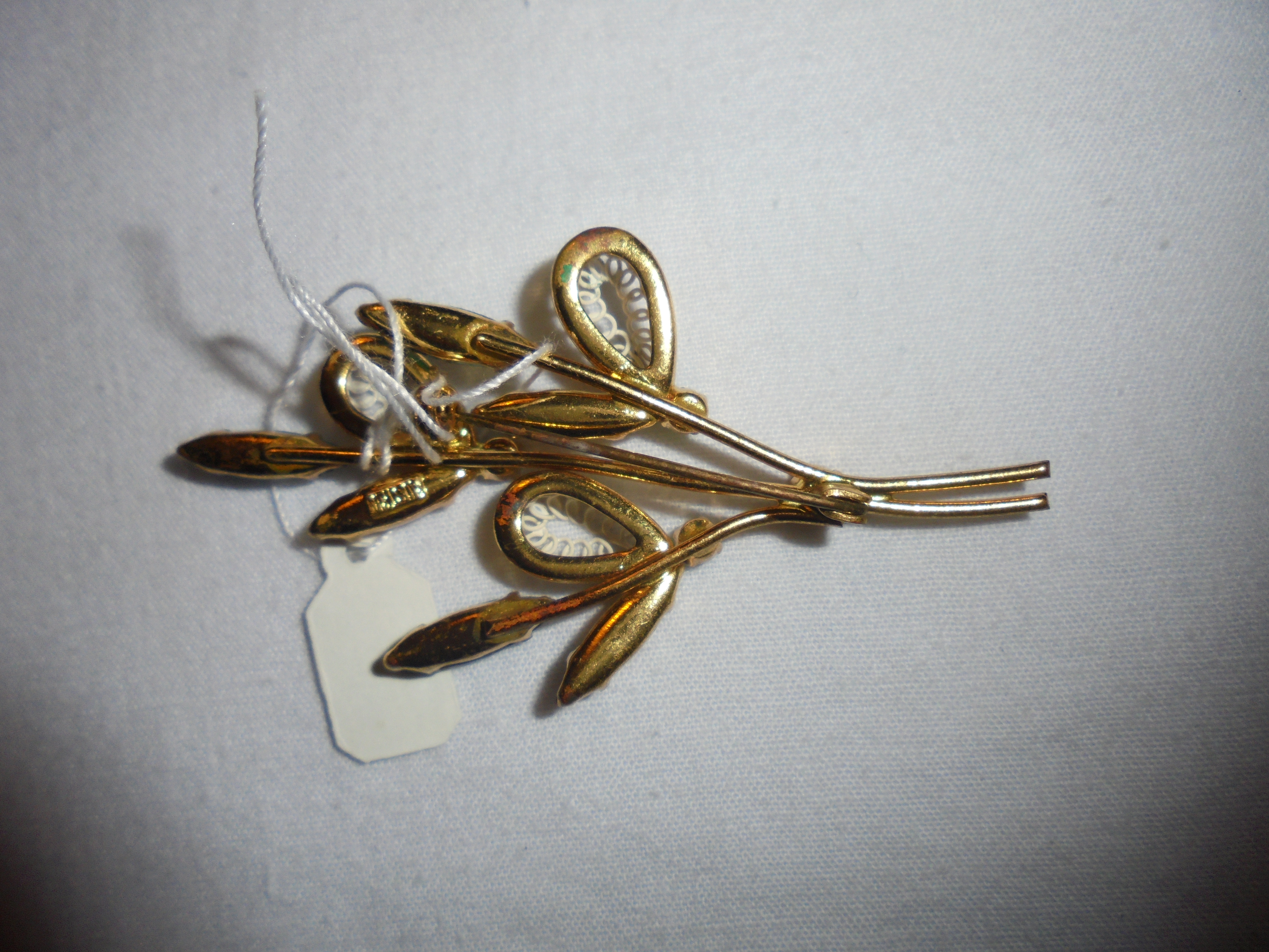 Signed Austria Floral Crystal Rhinestone Pin