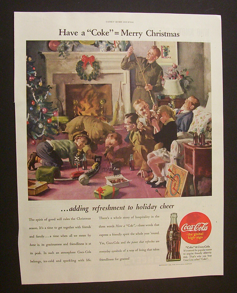 1944 Coca Cola (Coke) with the Family at Christmas