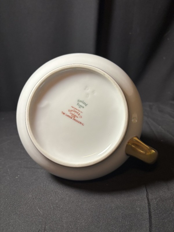 Haviland Limoges France Creamer Carson Crockery Co Denver Gold Pink Rose